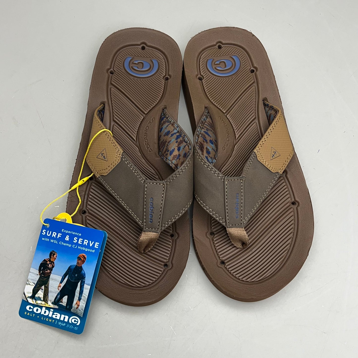 COBIAN Synthetic Suede Draino 3 Sandals  Men's Sz 10, EU 43 Brown HBD23-200-10