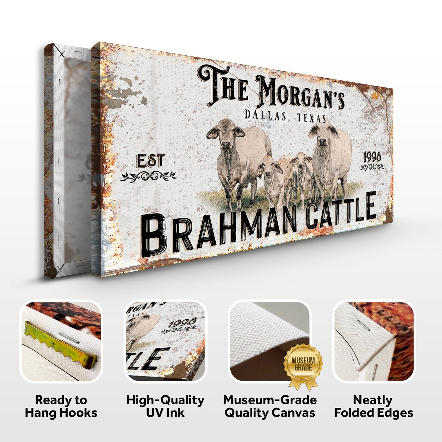 Personalized Brahman Cattle Sign II