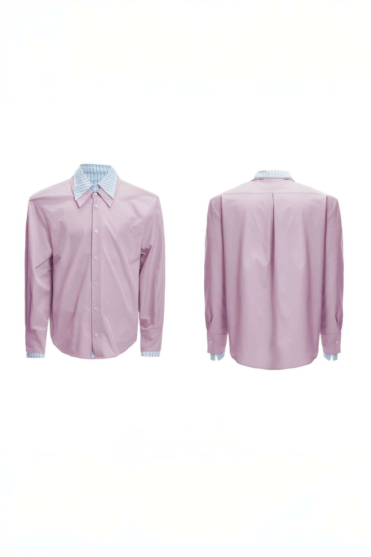 Deconstructed Stripe Shirt - Colorblock Layered Designer Top