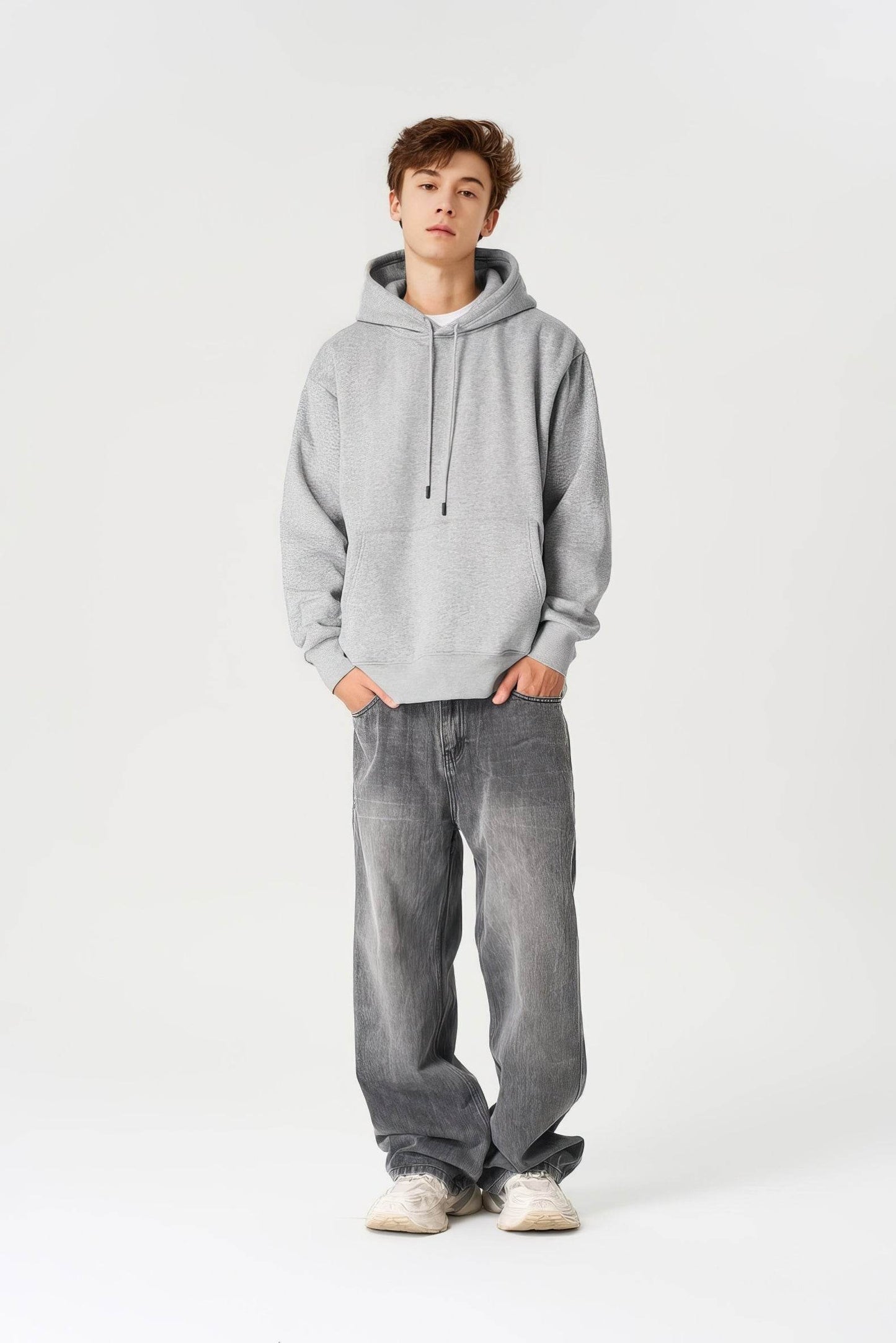 American Style Solid Color 350g Fleece Hoodie