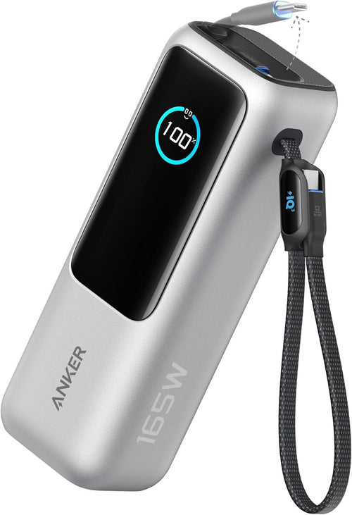 Anker 25000mAh Laptop Power Bank – 100W Triple USB-C with Built-In Cables