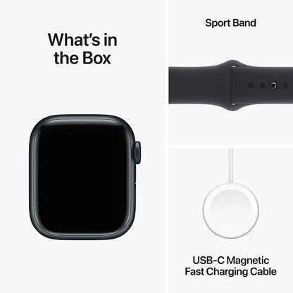 Apple Watch Series 9 (2023) – 45mm GPS Wi-Fi – Aluminum Case with Black Sport Band