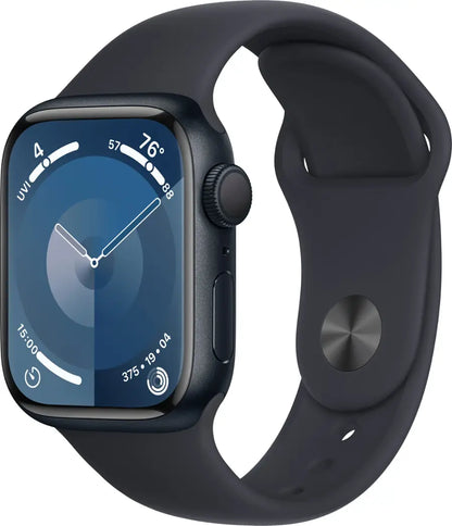 Apple Watch Series 9 (2023) – 45mm GPS Wi-Fi – Aluminum Case with Black Sport Band