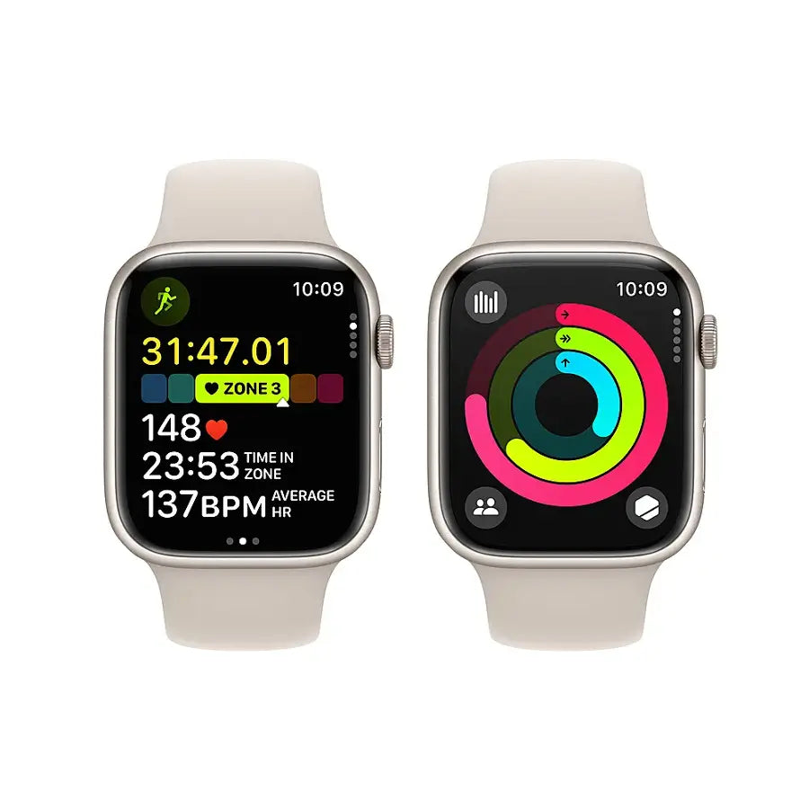 Apple Watch Series 9 (2023) – 45mm GPS Wi-Fi – Aluminum Case with Black Sport Band