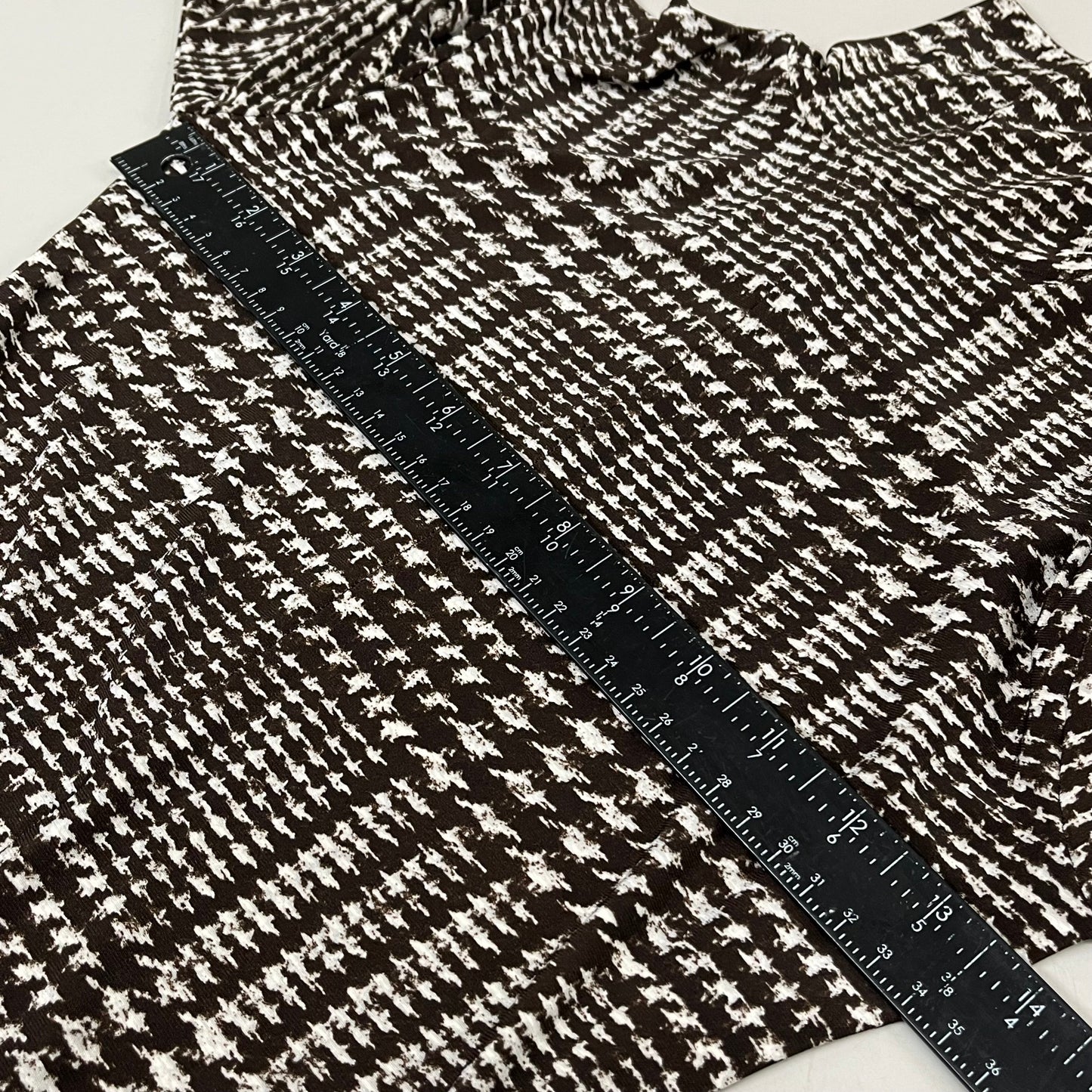 NORMA KAMALI Sleeve Open Back Catsuit Footsie Women's Sz S/36 Chocolate Plaid