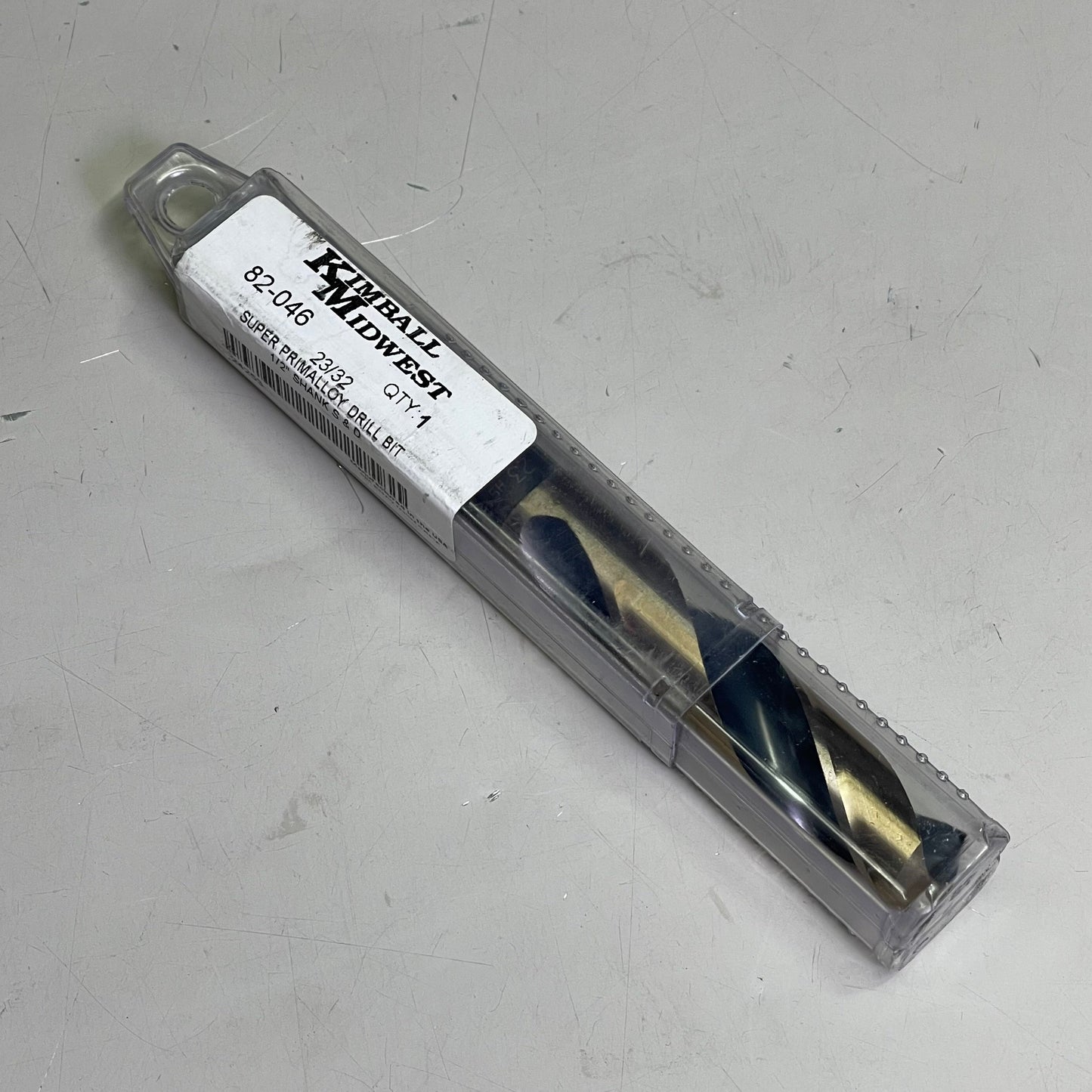 KIMBALL MIDWEST Super Primalloy Reduced Shank S&D Drill Bit 23/32"Dia x 6"L 82046