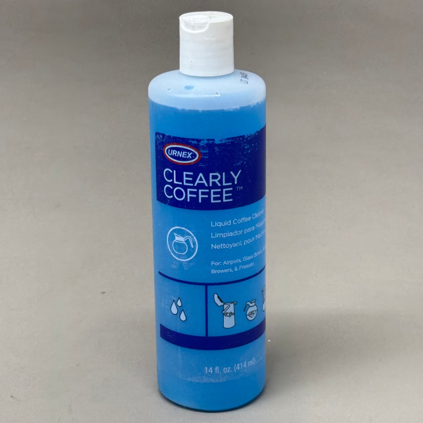 URNEX (3 Pack) Clearly Coffee Pot Cleaner Liquid 14 fl oz U60026