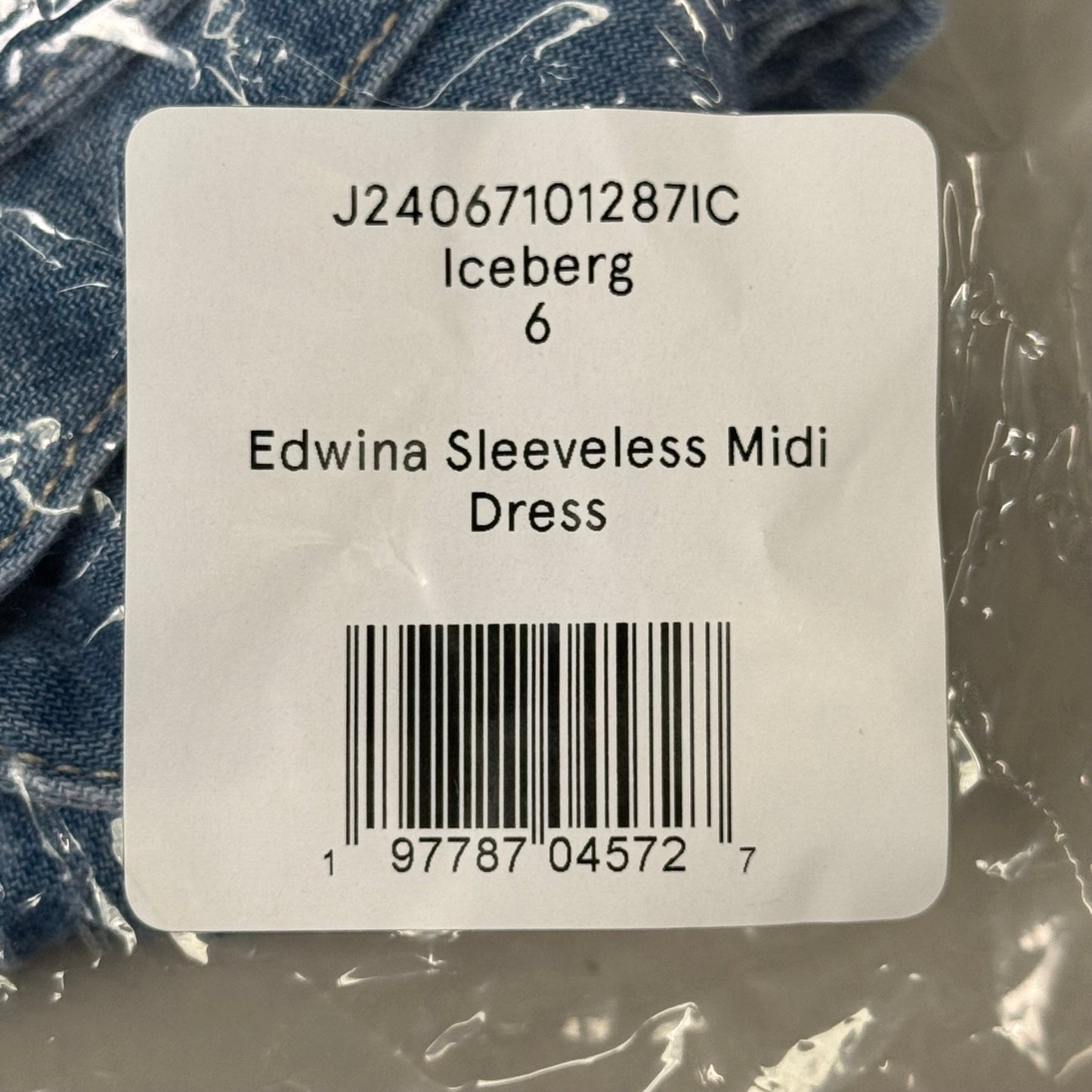VERONICA BEARD Jeans Edwina Sleeveless Midi Dress Sz-6 Iceberg J24067101287IC