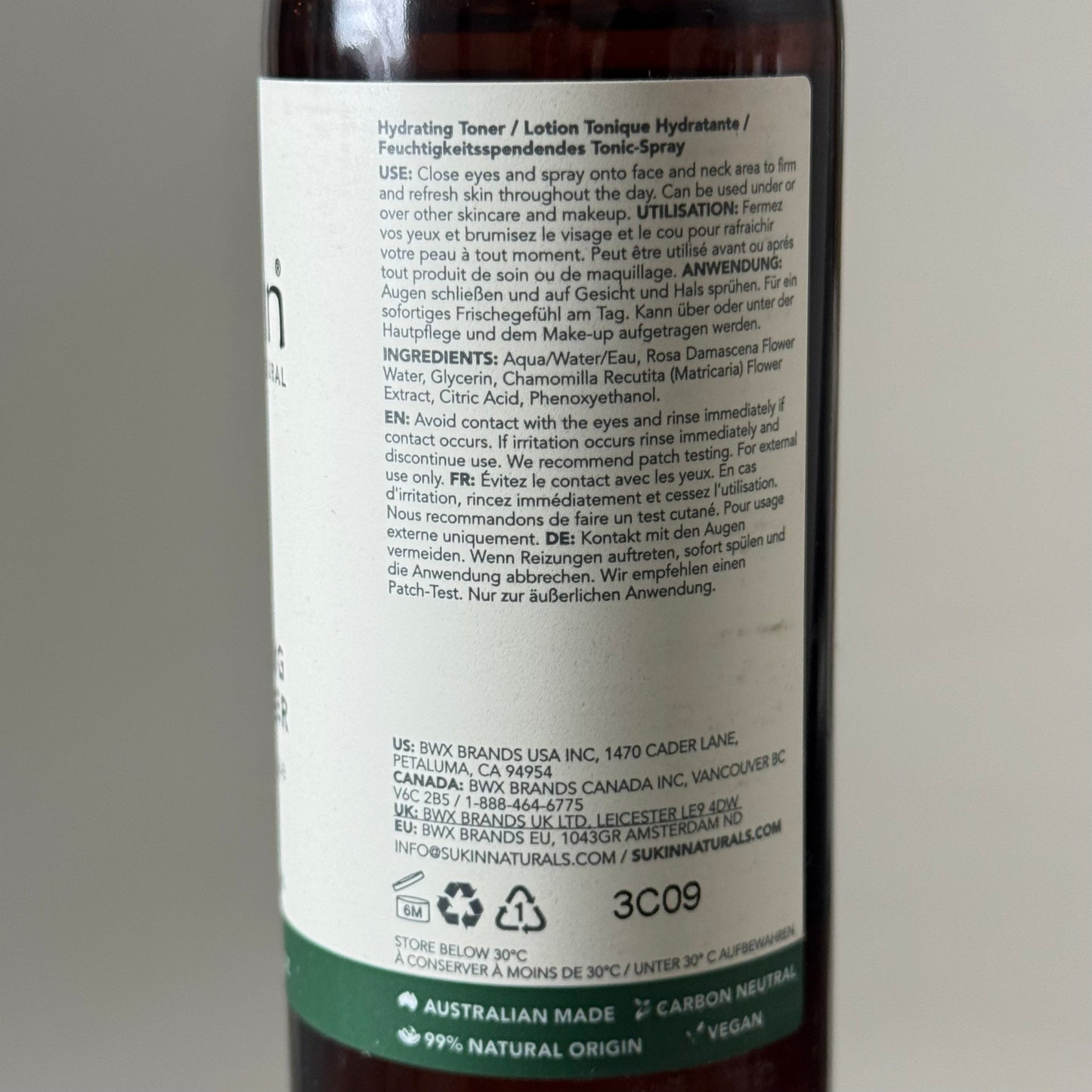 SUKIN (2 PACK) Organics Hydrating Mist Toner Alcohol-Free Chamomile & Rose Water