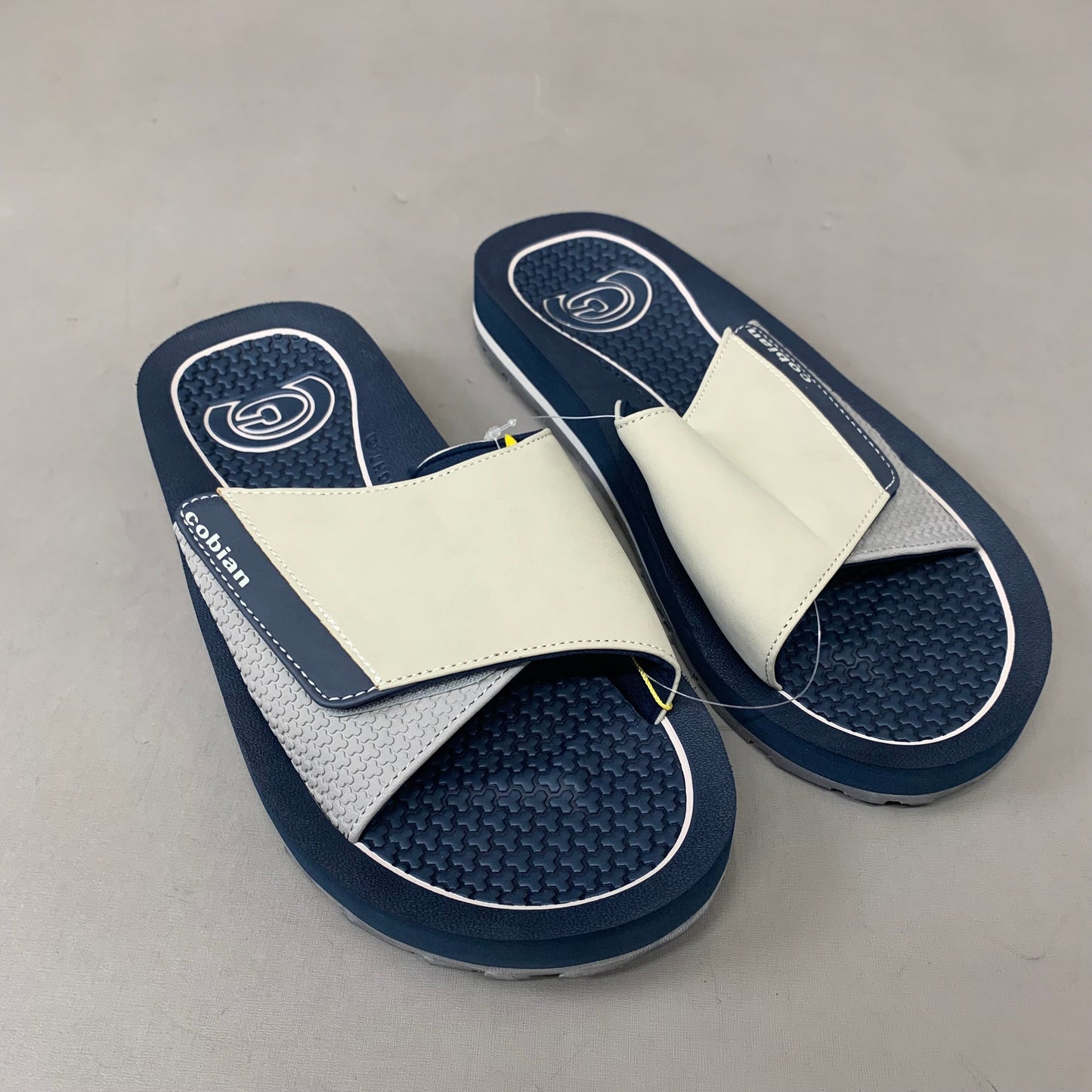 COBIAN DRT Synthetic Leather Strap Slide Sandals Men's Sz 13, 46 EU Navy DRS24-410-13