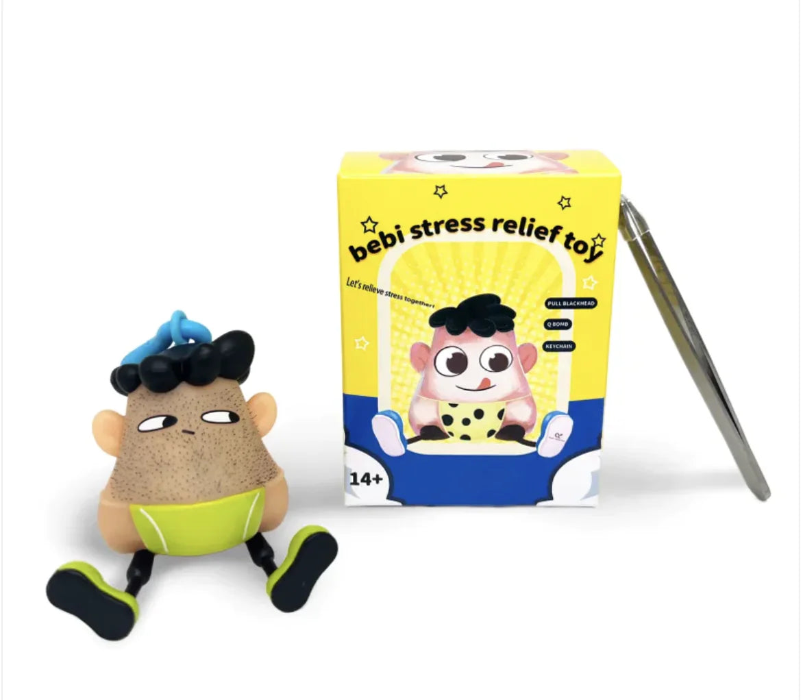 Stress Relief Squeeze Toy - Funny Venting Fidget Ball Keychain
