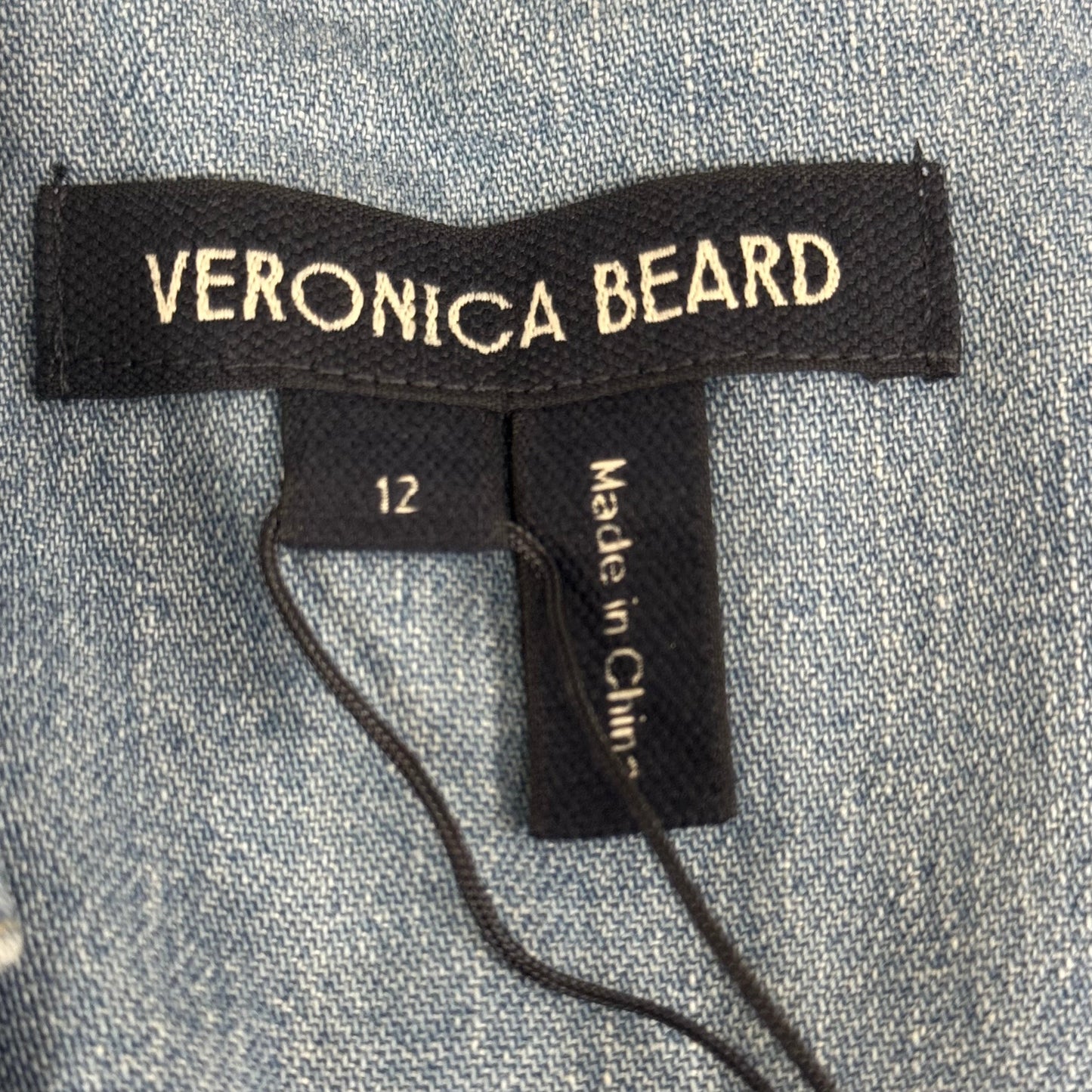 VERONICA BEARD Jeans Edwina Sleeveless Midi Dress Sz-12 Iceberg J24067101287IC