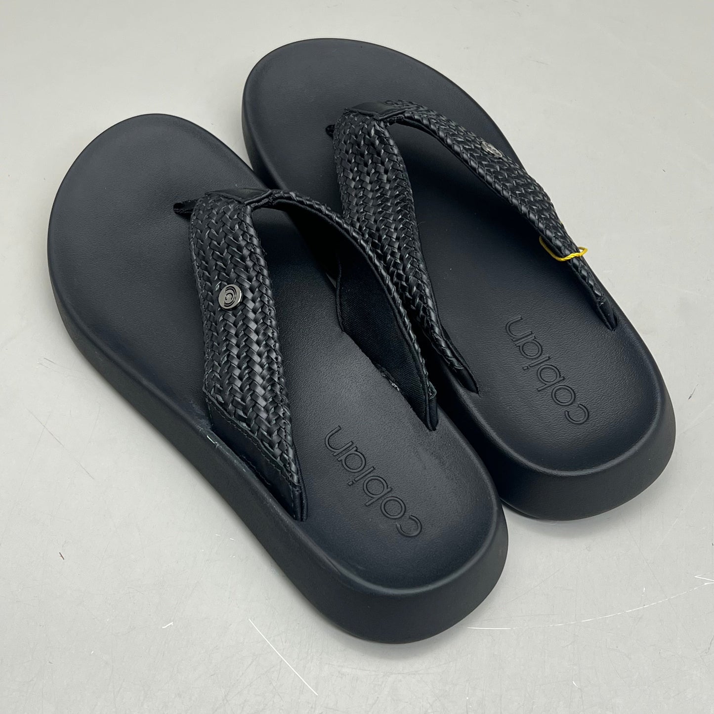 COBIAN Palmilla Braided Synthetic Leather Strap Sandals Women's Sz 9 EU 39.5 Black PAL25-001-09