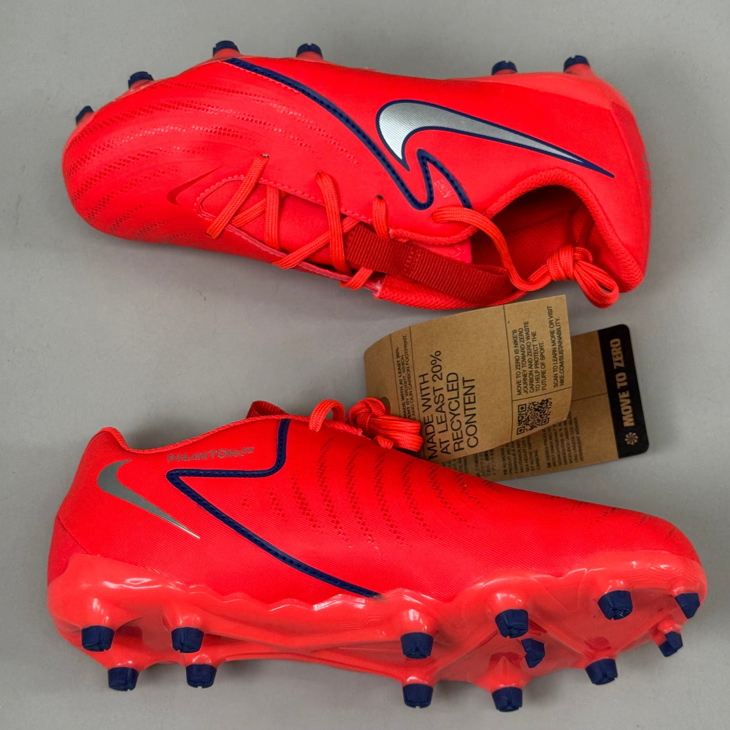 NIKE Kids Shoes Cleat Phantom GX II Academy X Haaland FG/MG Sz 2y Bright Crimson As-is