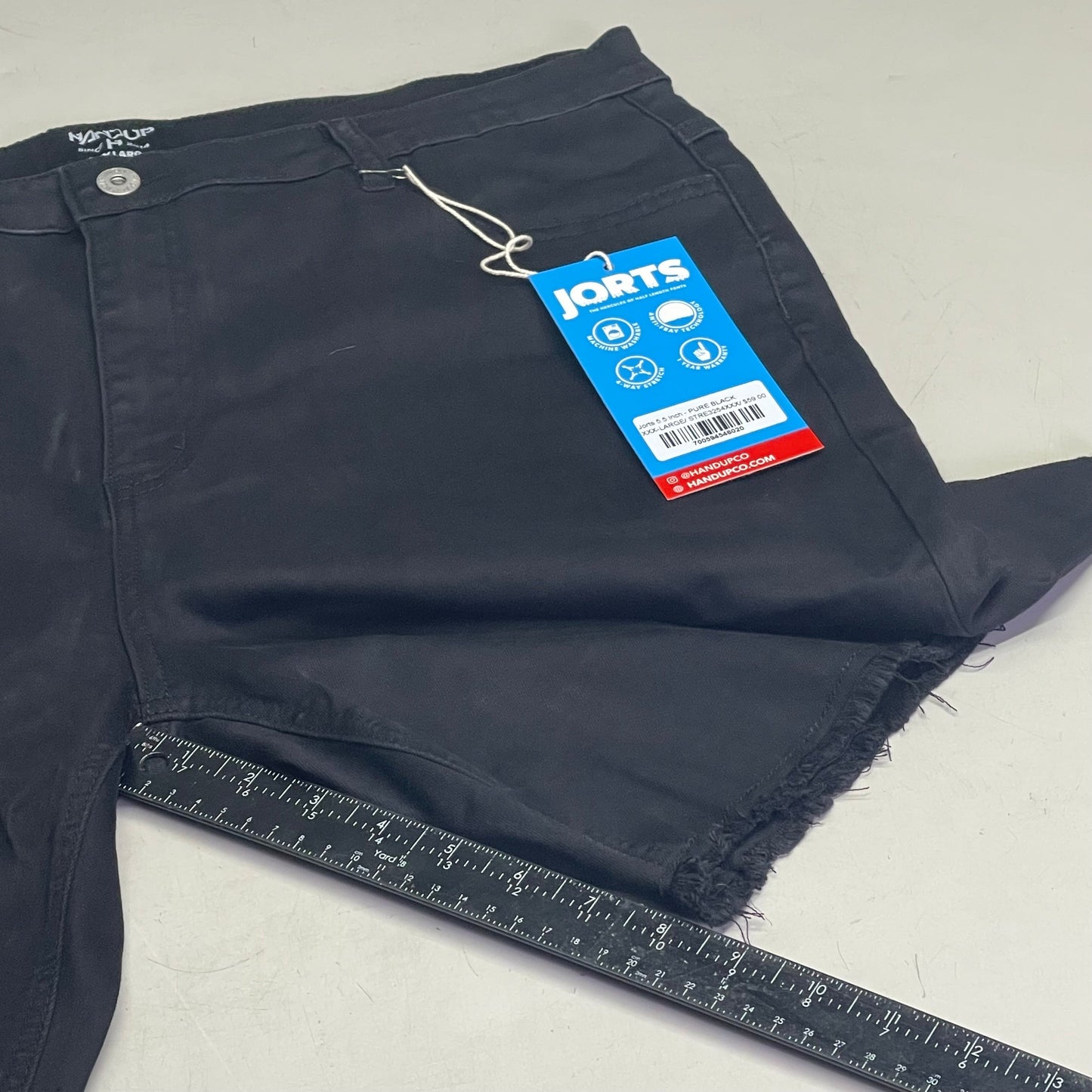 HANDUP APPAREL Jorts 5.5" XXXL Men's Pure Black STRE3254XXX