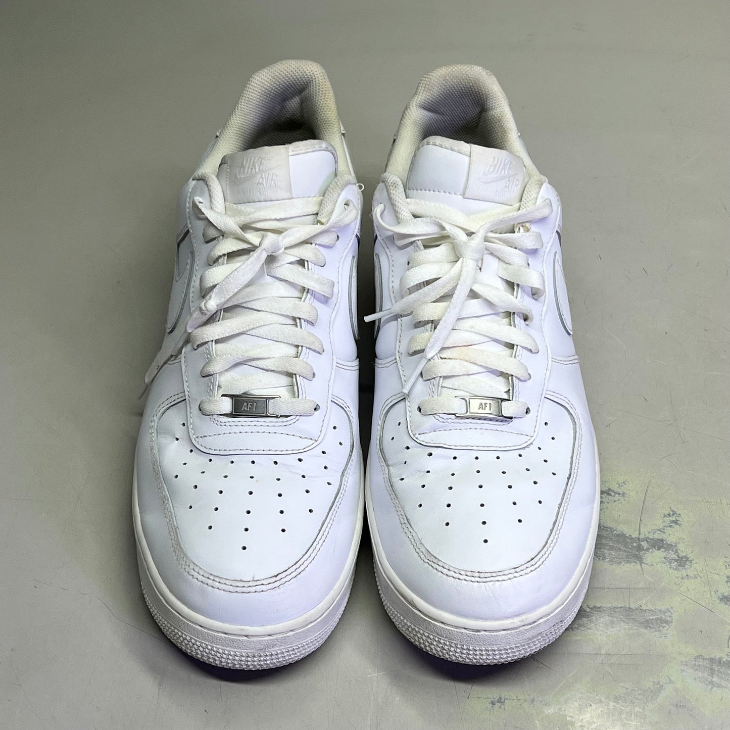 NIKE Air Force 1 '07 Leather Details Shoes Men's Sz 15 White (Pre-Owned)