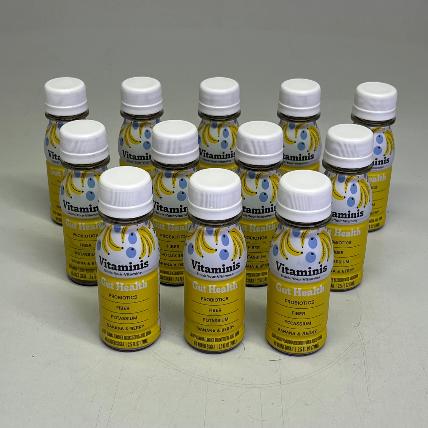 VITAMINIS (12 PACK) Gut Health Banana & Berry Flavor 100% Vegan BB 03/27
