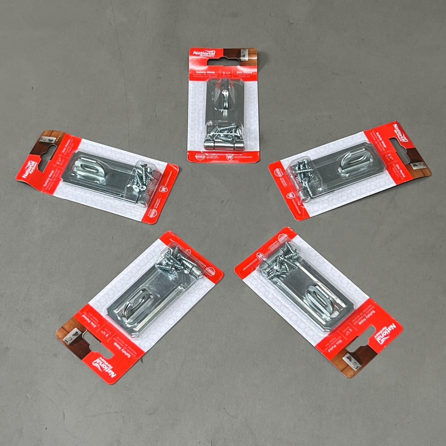 NATIONAL HARDWARE (5 Pack) Safety Hasp In Zinc Plated 3-1/4" Silver N102-277 V30