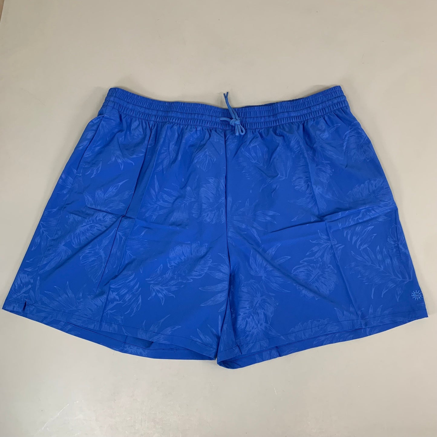 RAYA SUN Stretch Swim Style Shorts W/ Flower Design Women's 3X Blue/Gray