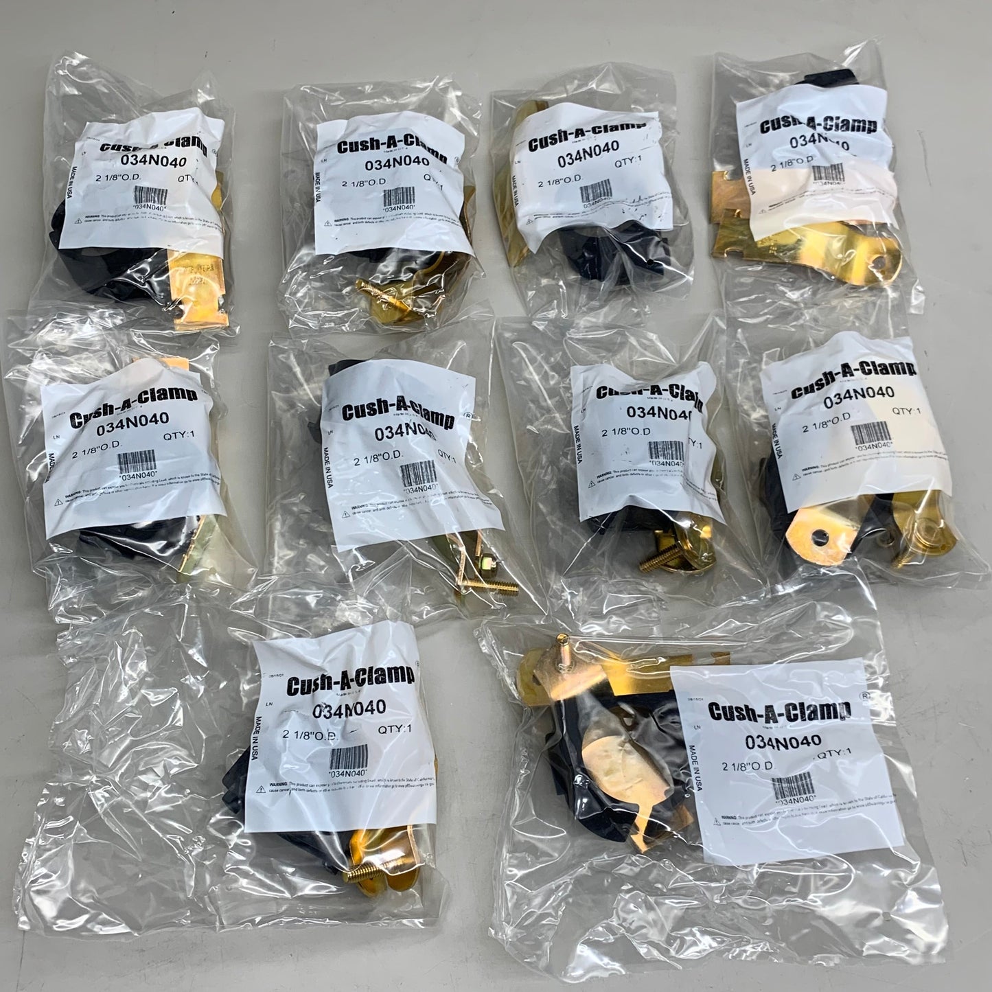 ZSI (10 Pack) Cush-A-Clamp Insulation Strut Mount Clamp 2-1/8" OD Galv 034N040