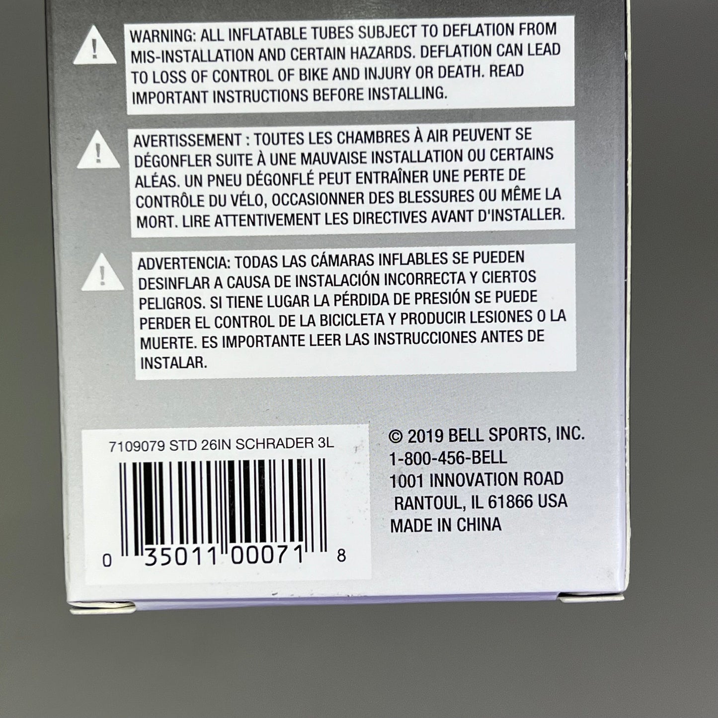 BELL (6 PACK) Bicycle Inner Tube Standard Valve 26" 1.75"-2.25" Black 7109079