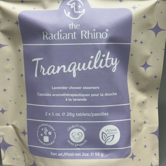 ZA@ THE RADIANT RHINO Tranquility (6 PACK) Lavender Shower Steamers 2 Tablets Each