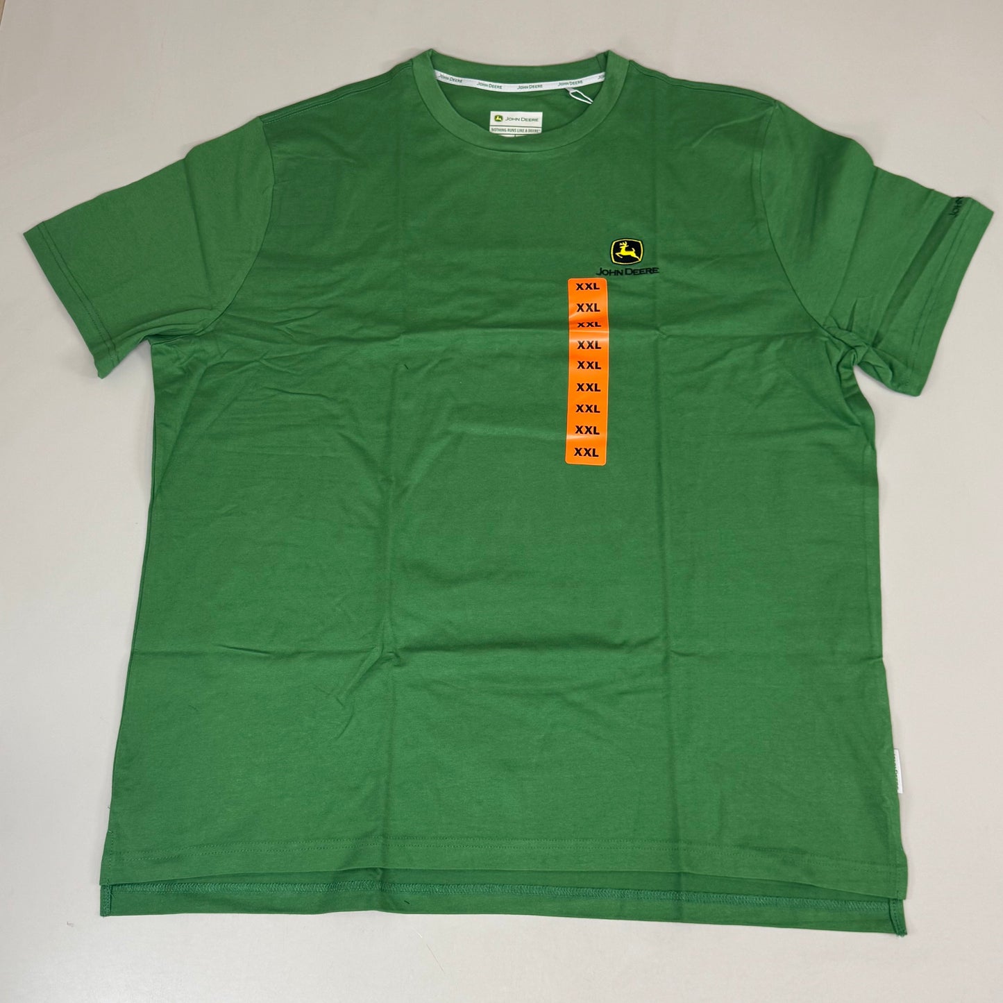 JOHN DEERE Embroidered Logo Short Sleeve Tee Shirt Men's Sz XXL Green 1896842