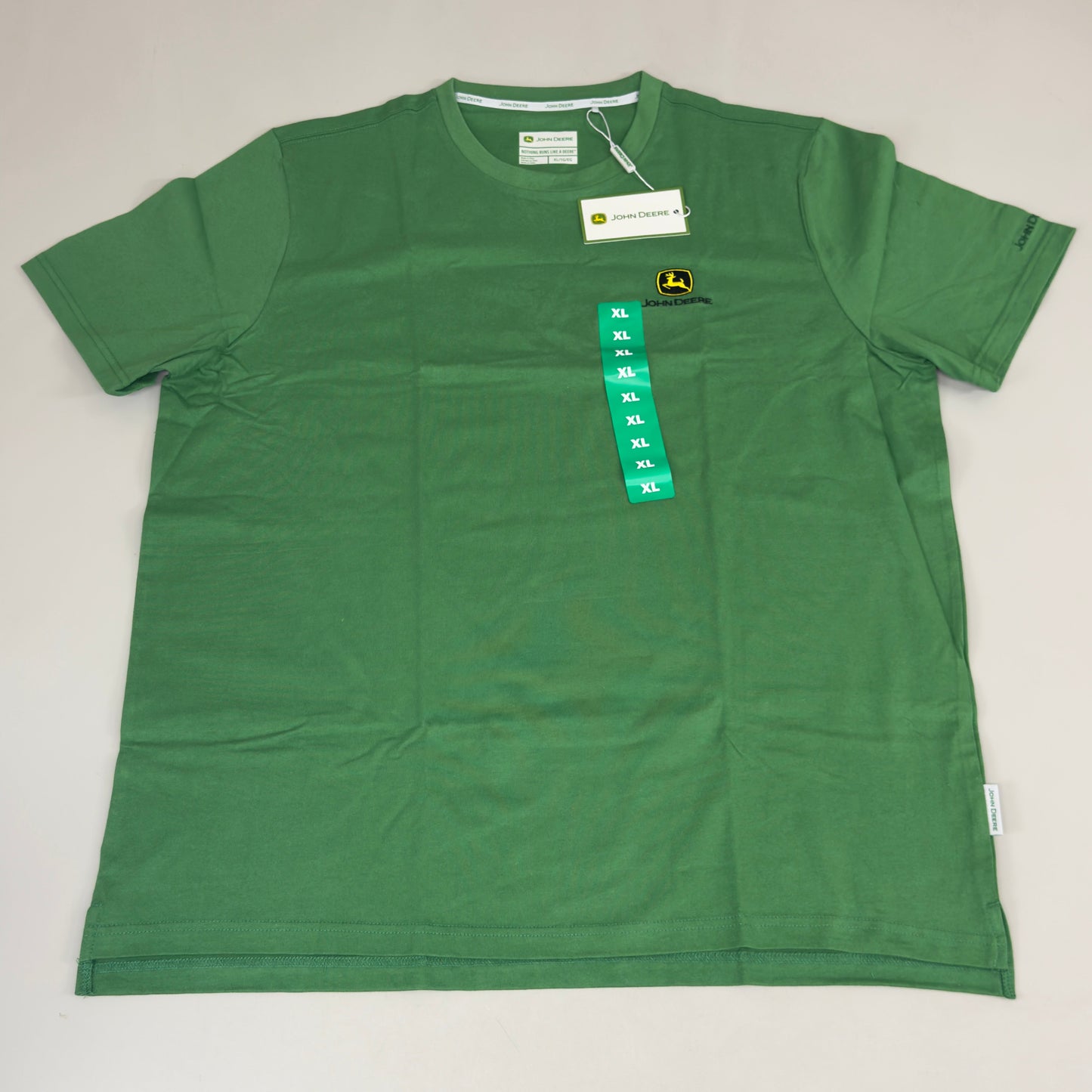 JOHN DEERE Embroidered Logo Short Sleeve Tee Shirt Men's Sz XL Green 1896842
