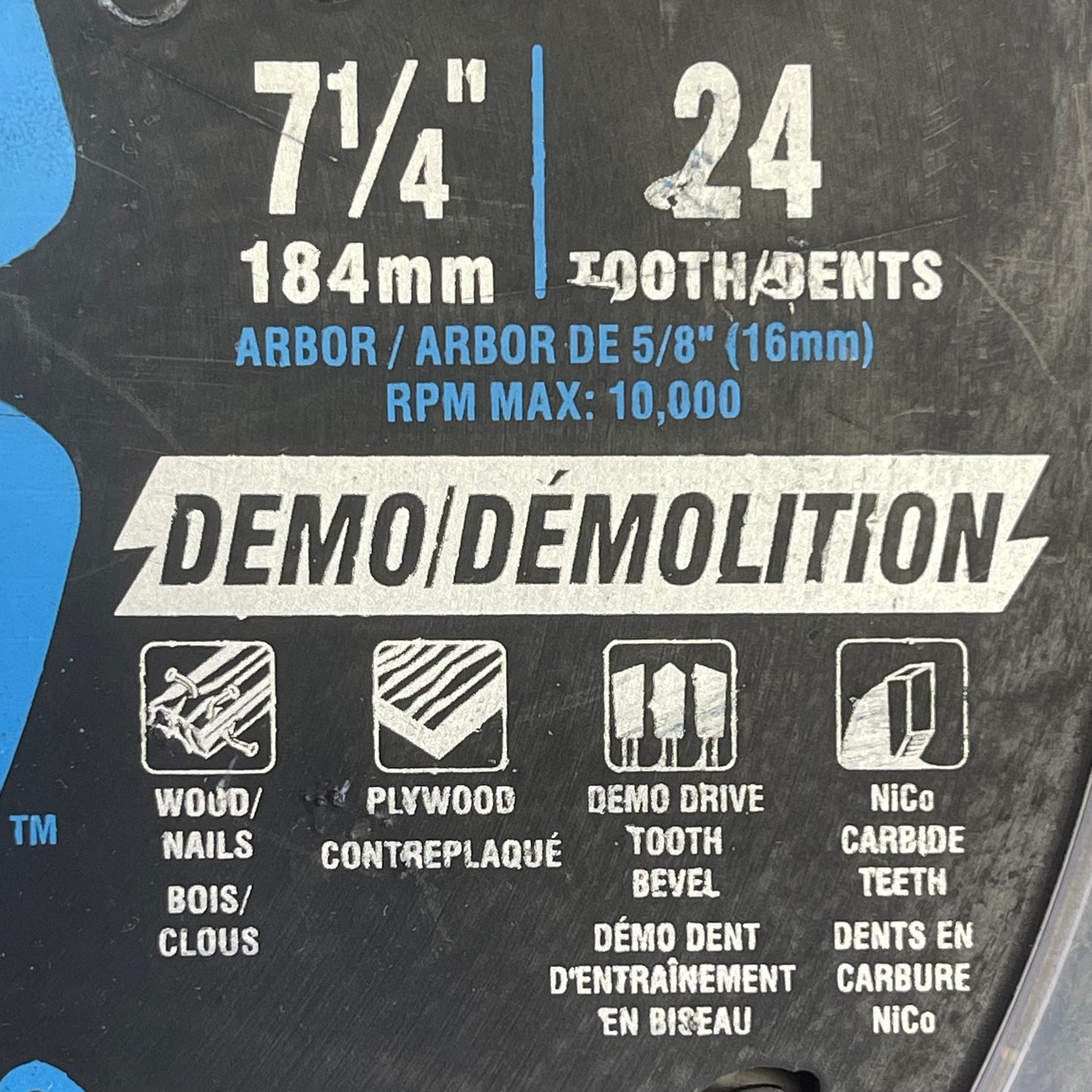 SPYDER Tarantula Demolition Circular Saw Blade 24-Tooth, 7-1/4" Black 13006