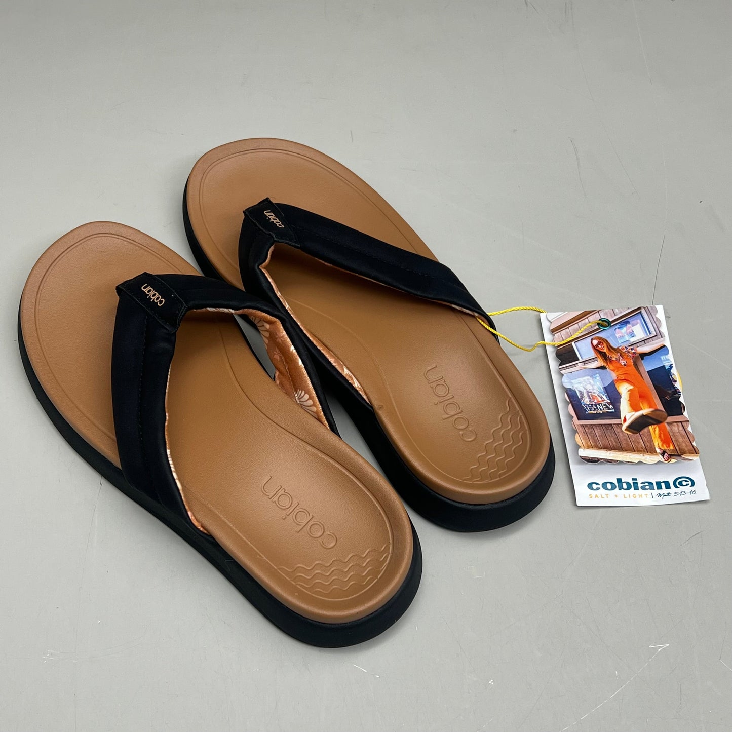 COBIAN Darby Synthetic Suede Strap Sandals  Women's SZ 8, EU 38.5 Black DAR24-001-8