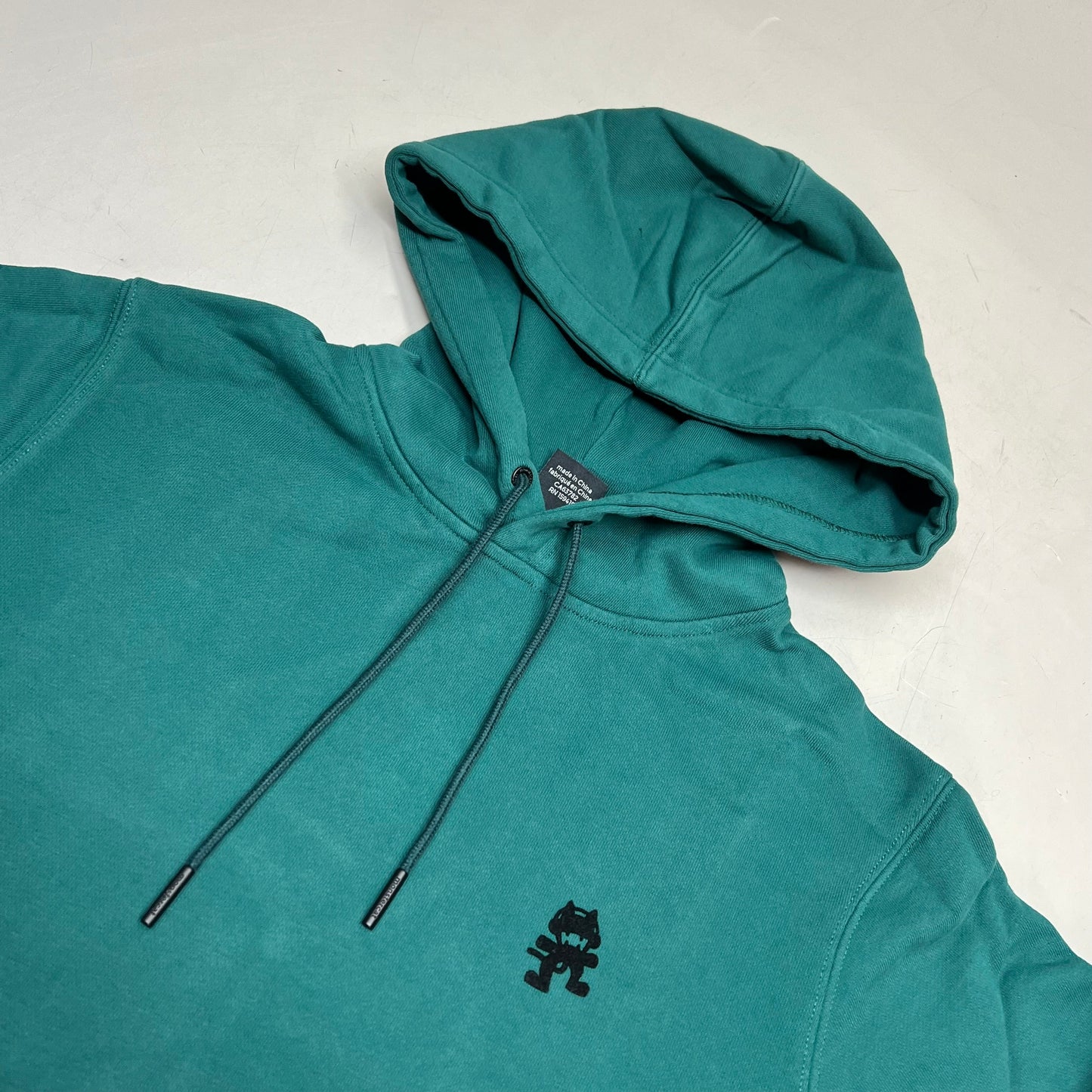 MONSTERCAT Hooded Drawstring Sweatshirt W/ Velvet Logo Men's Sz S Emerald Green
