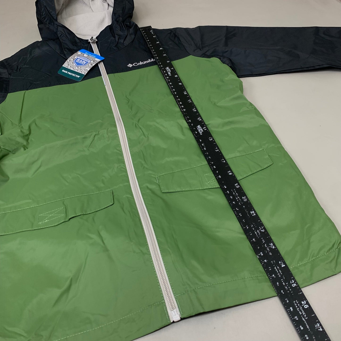 COLUMBIA Rain-Zilla Fleece Lined Jacket Unisex Youth Sz L Black Canteen RB3418-008