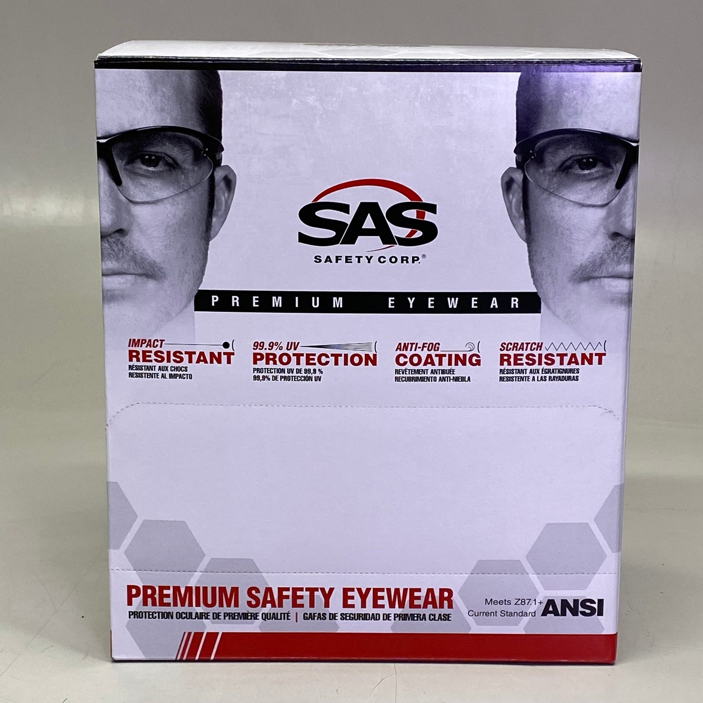 SAS SAFETY CORP (12 PACK) Premium Safety Eyerwear Black Frame/Clear Lens 540-0200