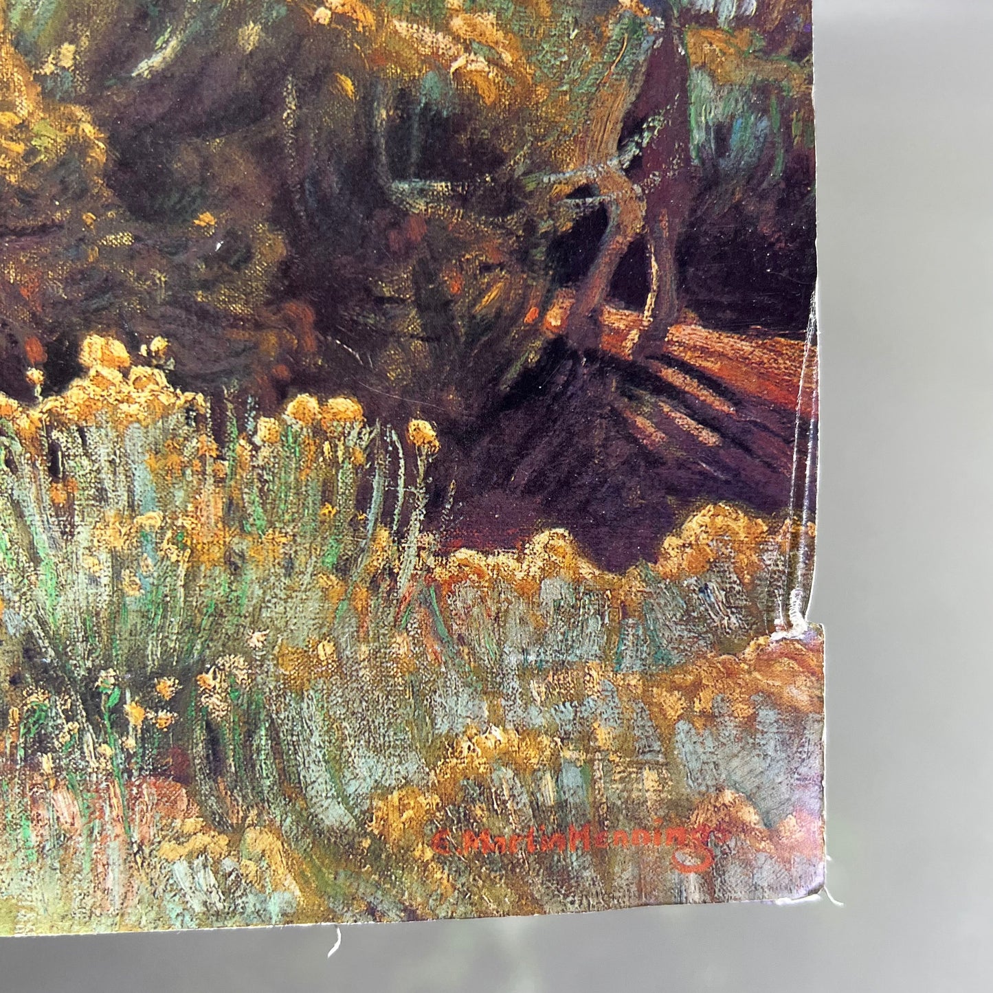E. MARTIN HENNINGS  Printed Native Traveling Painting Foam Board 18"x17" (Like New)