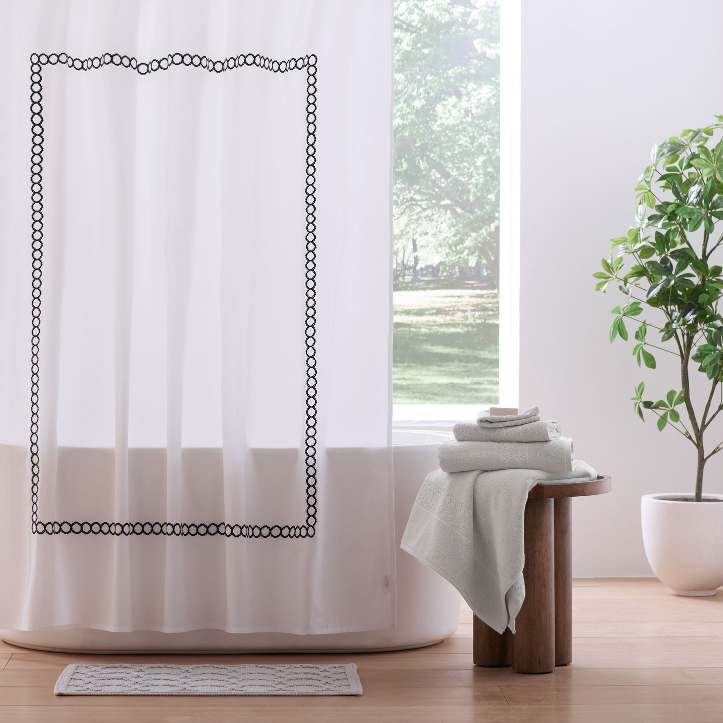 Clean Design Home® Savoy  Cotton Shower Curtain