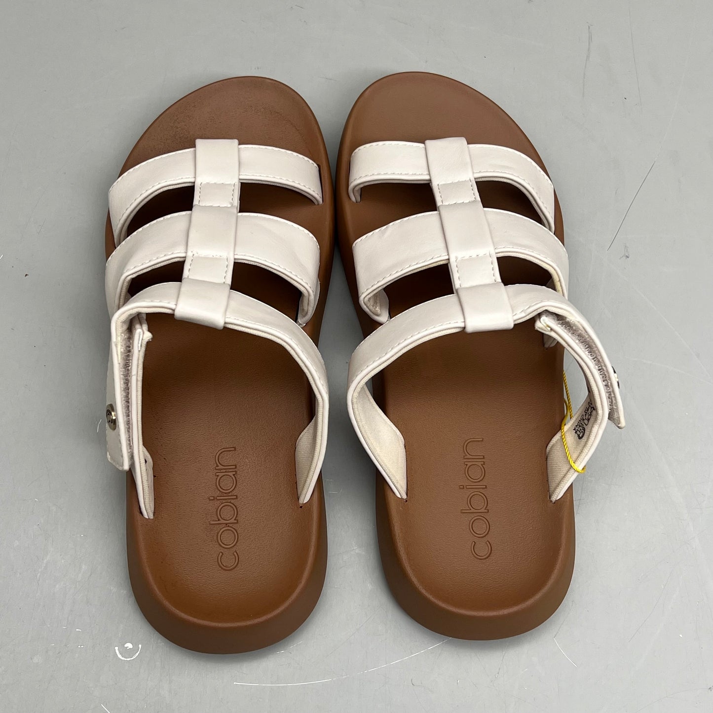 COBIAN Amalfi Synthetic Leather W/ Microfiber Lining Sandals Women's Sz 7, 37 EU Cream AMA25-110-7