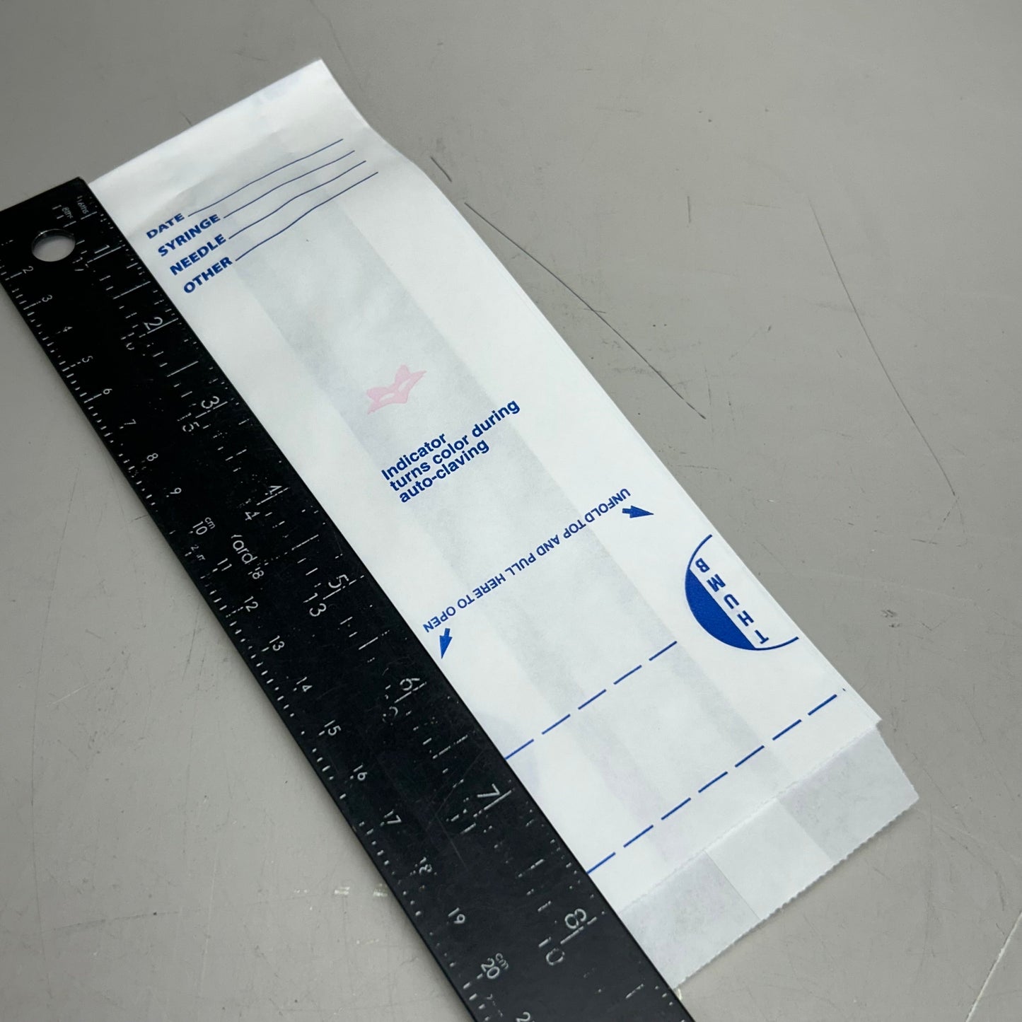 FOX CONVERTING  (1 Box, 1000 Bags) Tape Seal Sterilizing Bags 2.5"x1.5"x7.5" 150000101 (New Other- Damaged Packaging)