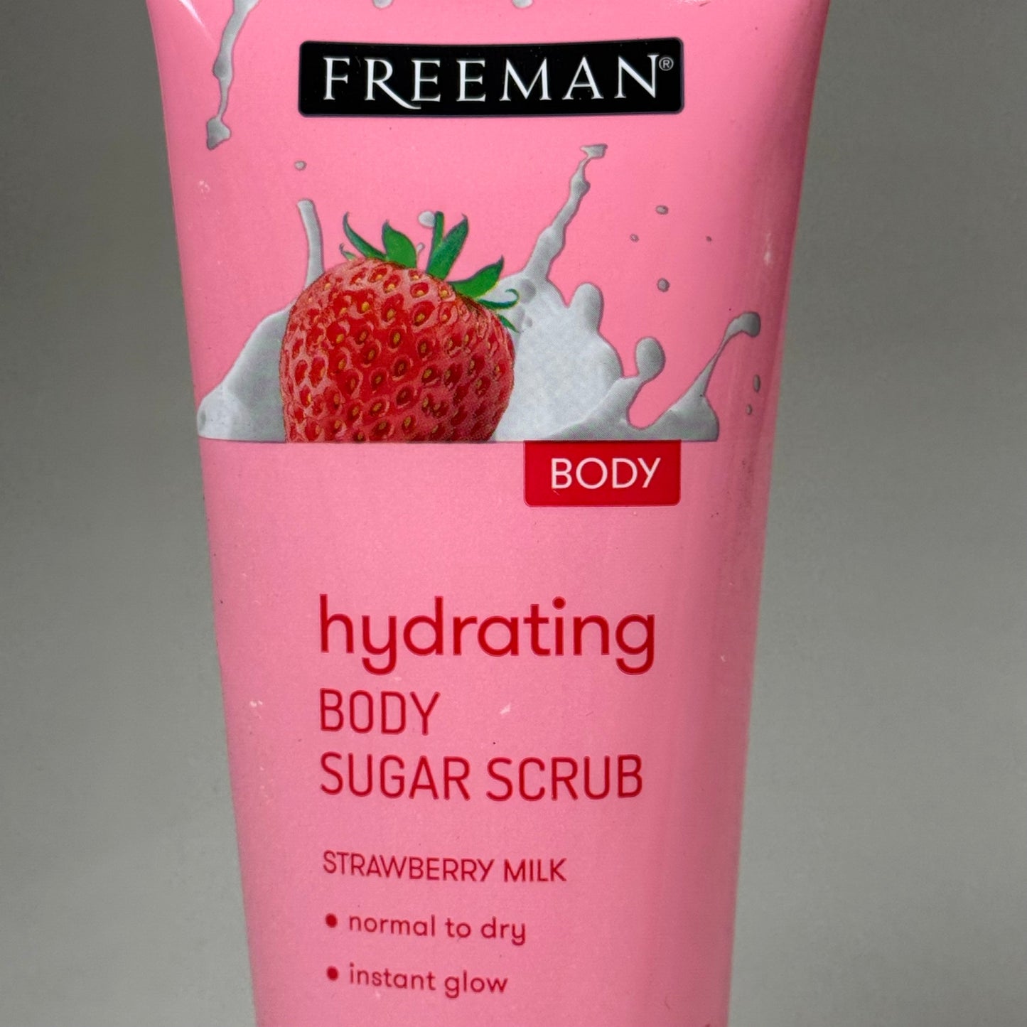 ZA@ FREEMAN (2 PACK) Hydrating Body Sugar Scrub Strawberry Milk Scent 6 fl oz