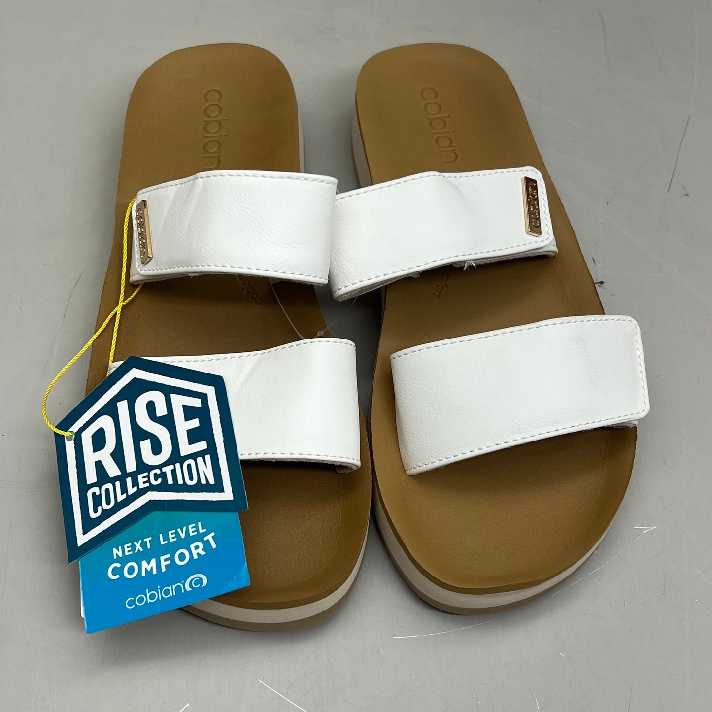 COBIAN Dana Rise Elevated Flatform Style Slide Women's Sz 10 White DNA24-100-10