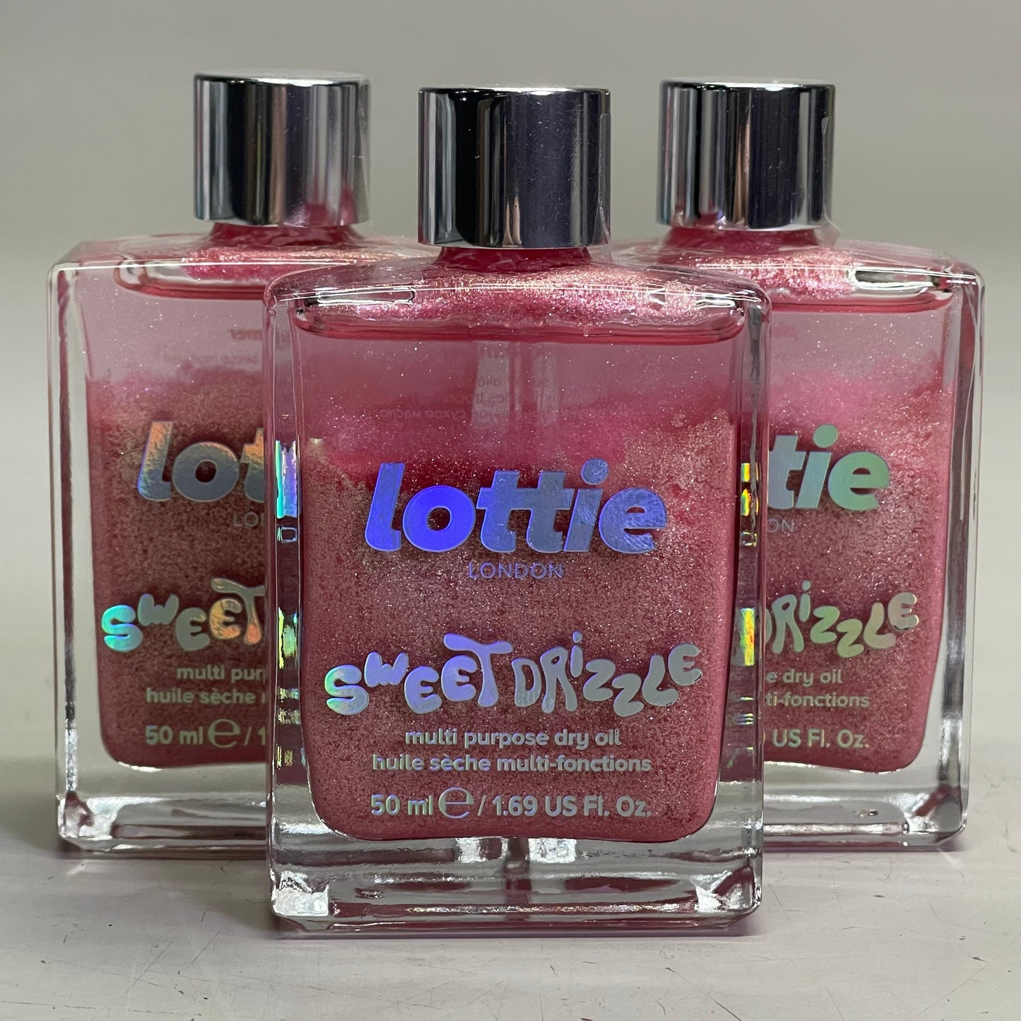 LOTTIE LONDON (3 PACK) Sweet Drizzle Body Oil 1.69 fl oz "Pink Shimmer" SPR021