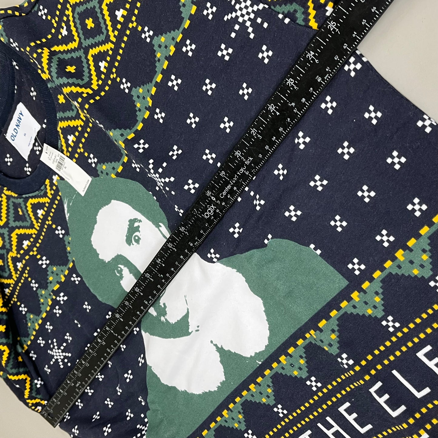 OLD NAVY Men's Christmas Holiday Buddy the Elf Crewneck Sweatshirt Sz
 XL Navy/Green 572579-00-1
