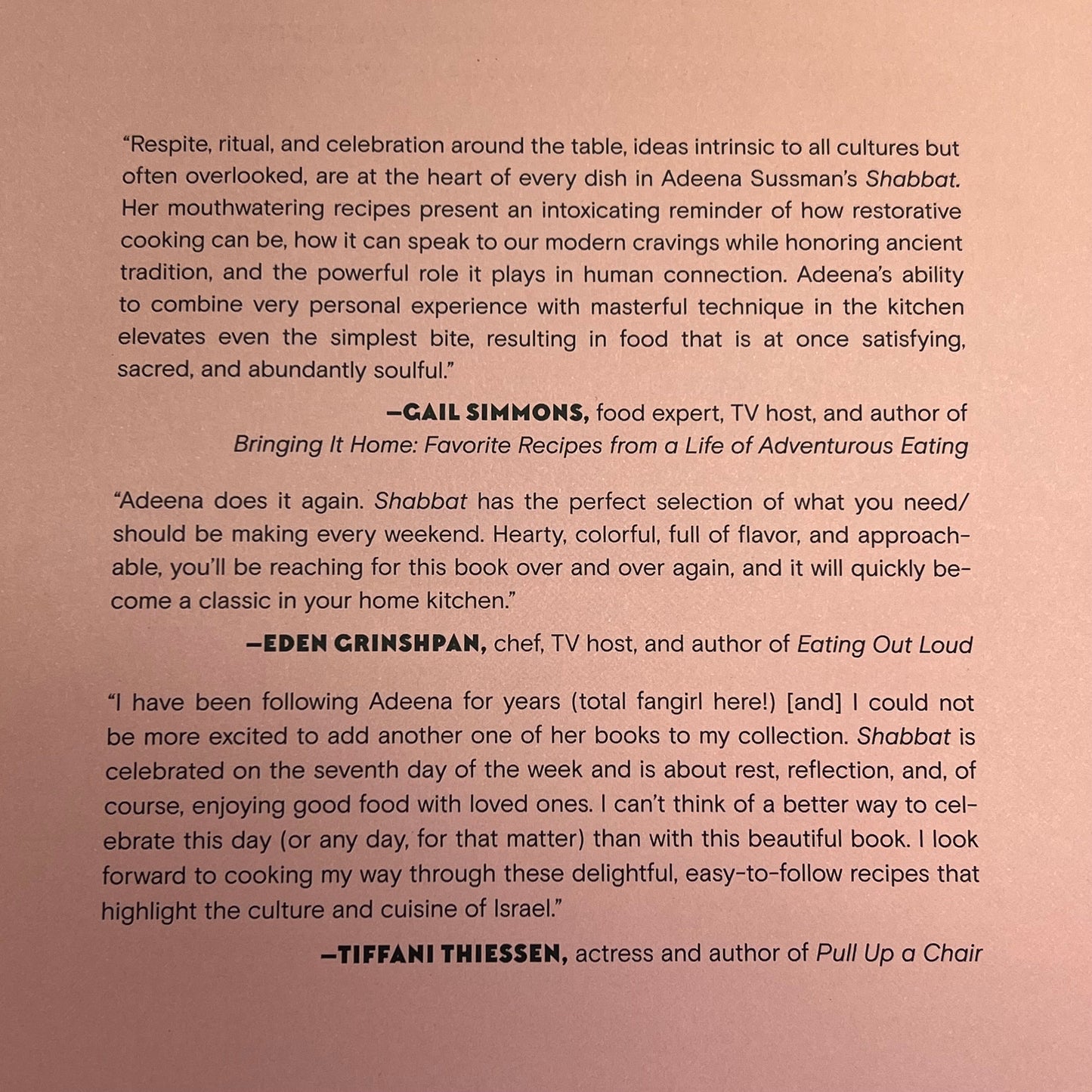 SHABBAT Hardback Recipe Book By Adeena Sussman "From My Table To Yours"