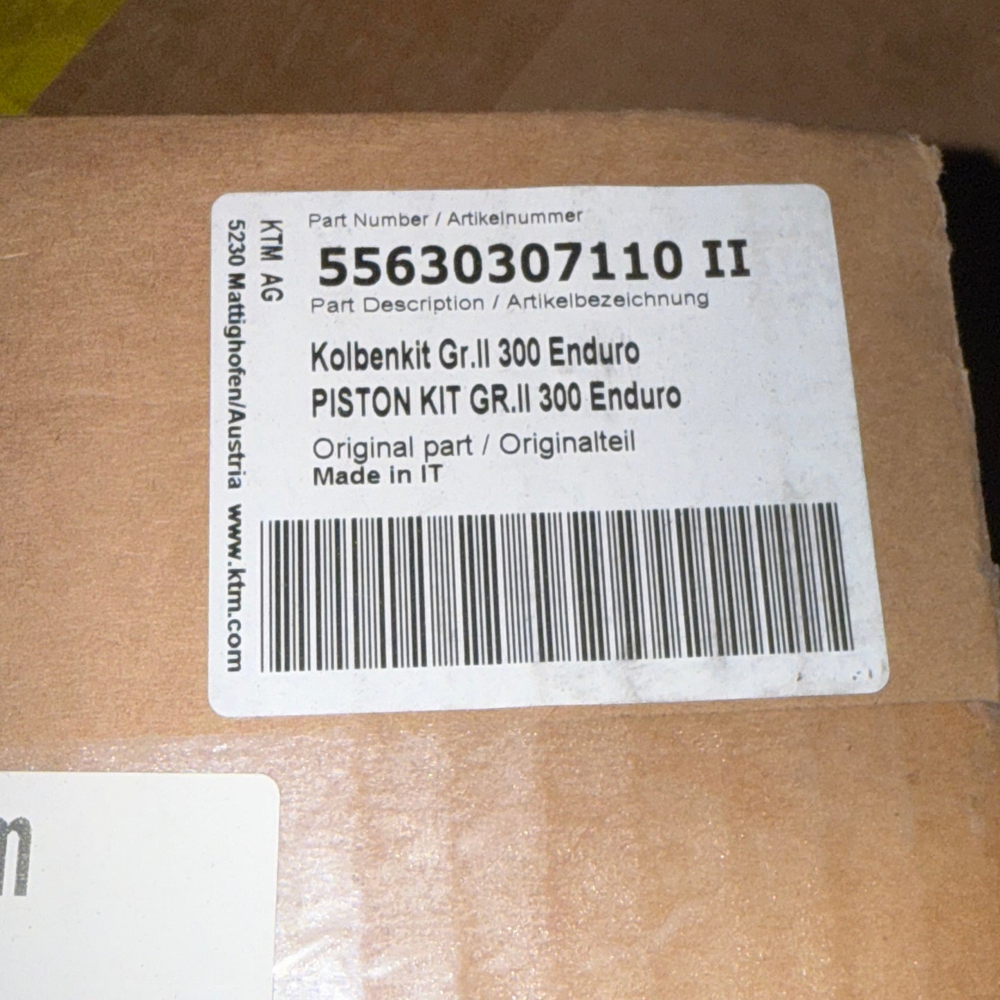 KTM Motorcycle Piston Kit GR.II 300 Enduro 55630307110 II