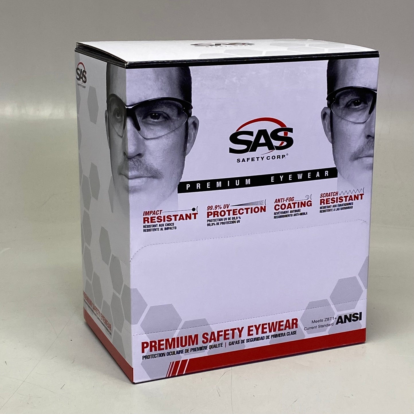 SAS SAFETY CORP (12 PACK) Premium Safety Eyerwear Black Frame/Clear Lens 540-0200