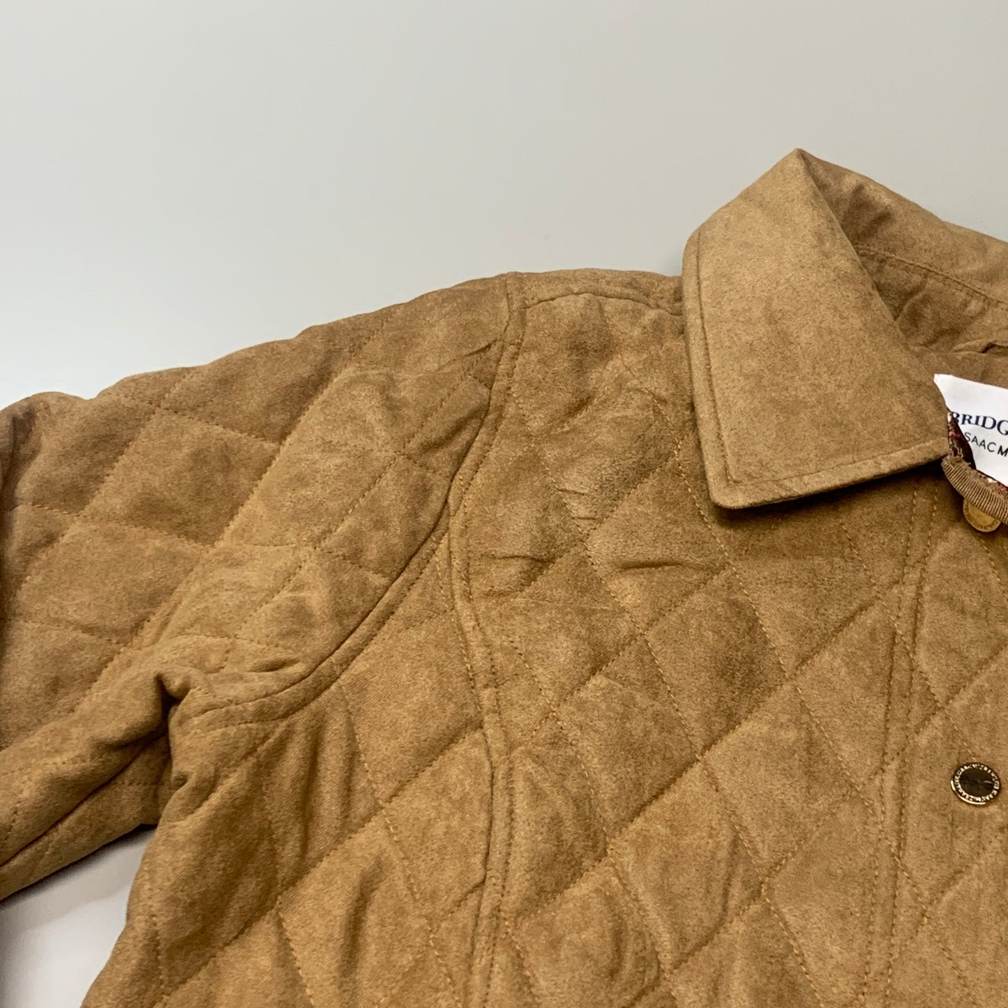 BRIDGE HAMPTON ISSAC MIZRAHI LIVE! Faux Suede Coat Full Snap Up Toffee Size 4X