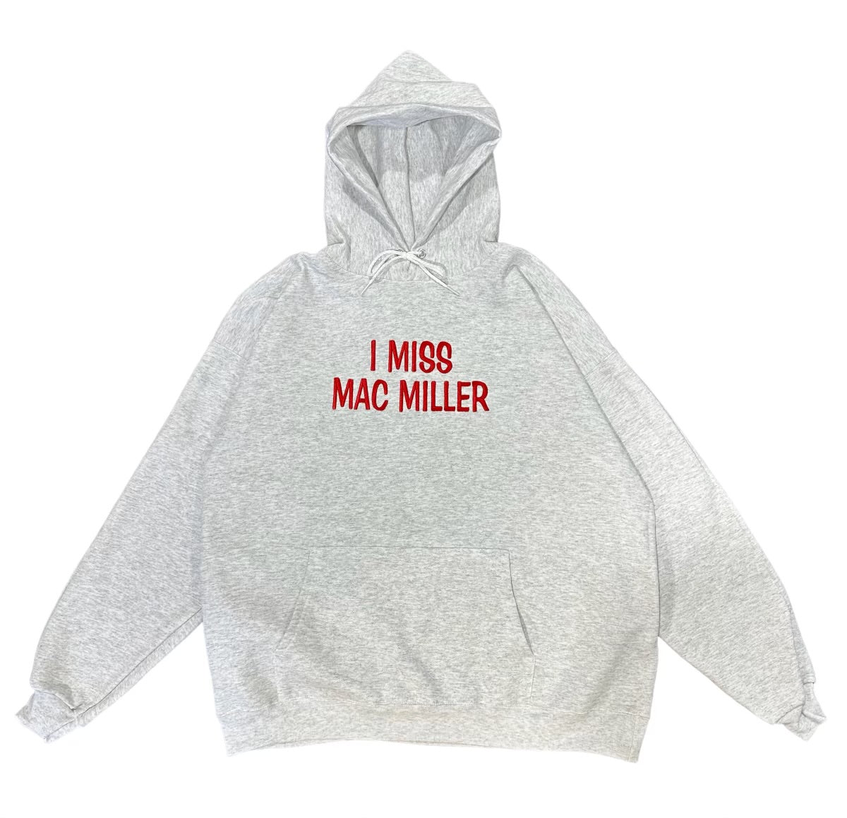 I Miss Mac Miller Custom Embroidered Ash Gray Hoodie
