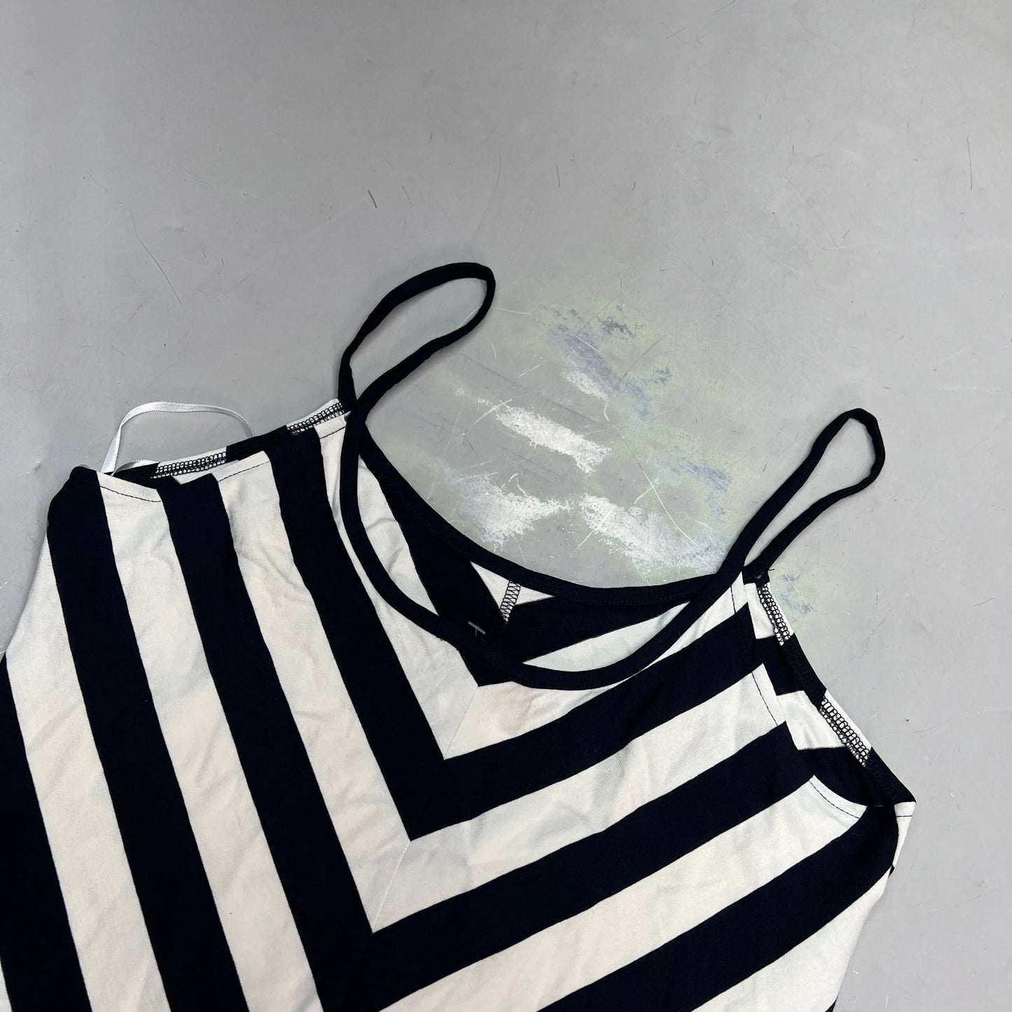 ANNE TAYLOR Knee Length Soft Tank Dress  Women's Sz M Navy Blue/White 17787512
