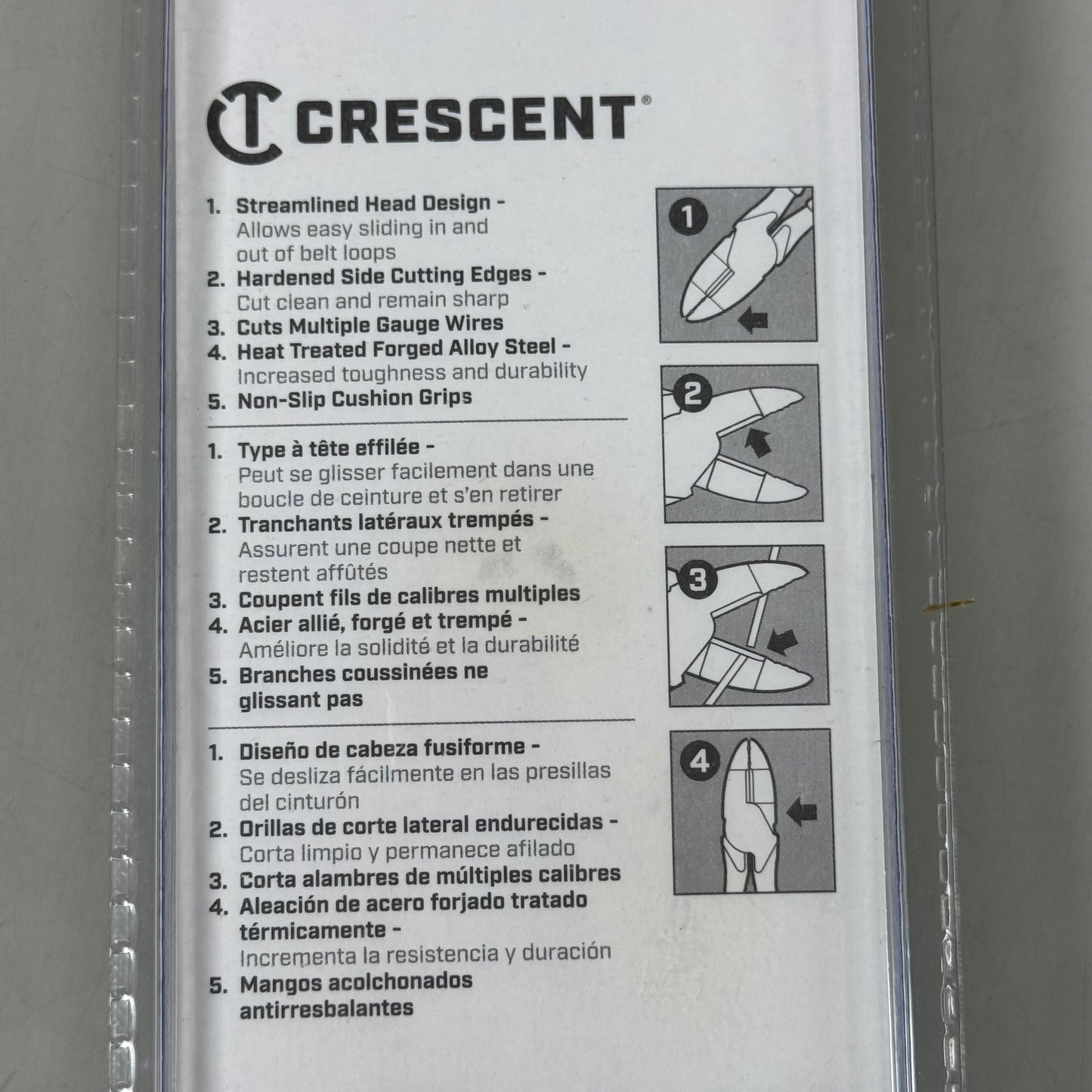 CRESCENT 9" Lineman's Compound Action Dual Material Pliers Red