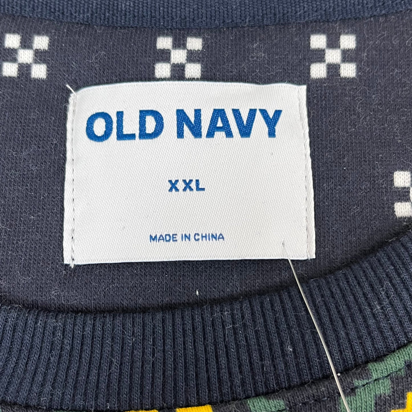 OLD NAVY Men's Christmas Holiday Elf Sweater Sz XXL Navy/Green 572579-00-1