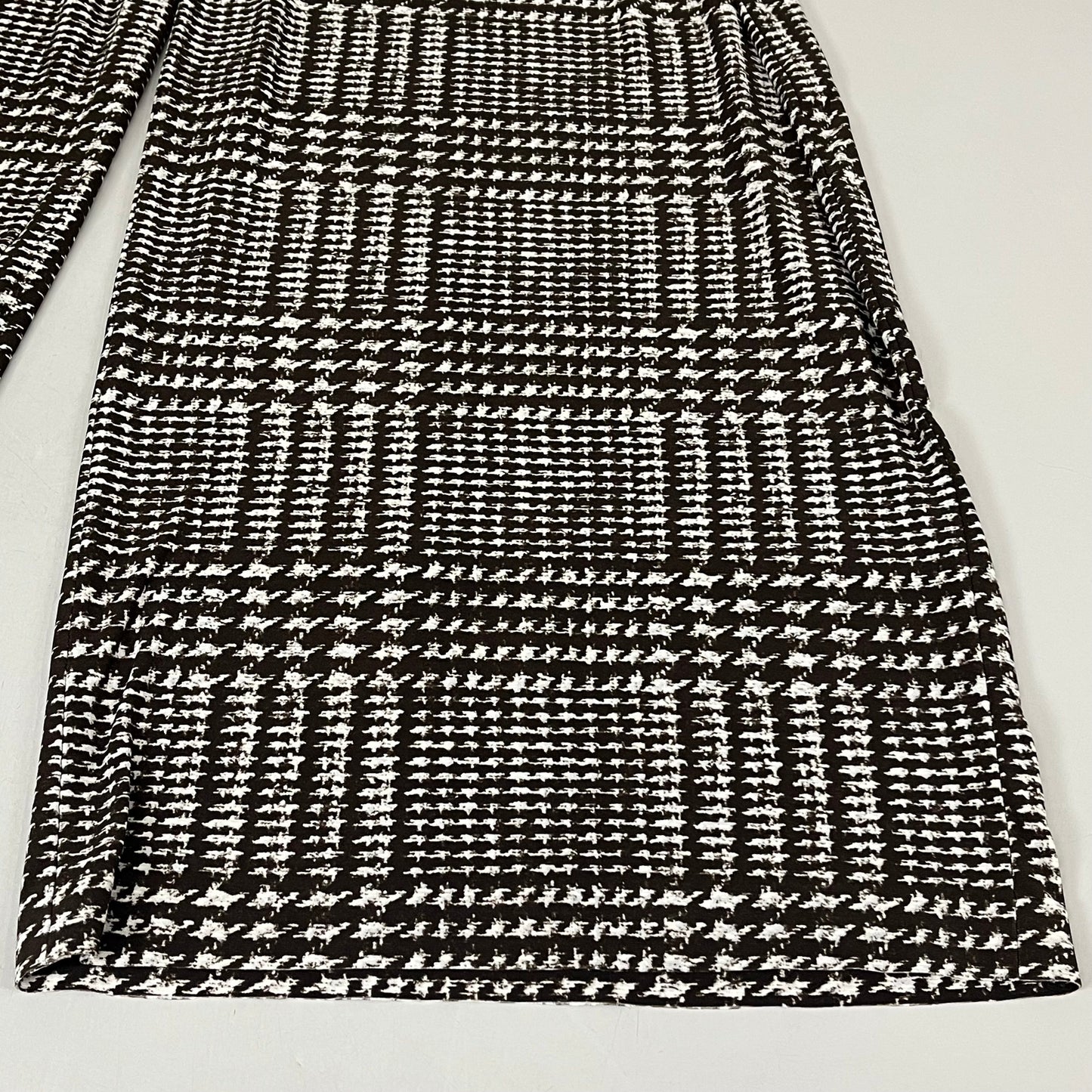 NORMA KAMALI High Waist Pleat Pant Women's Sz L/36 Chocolate Glenn Plaid Tweed
